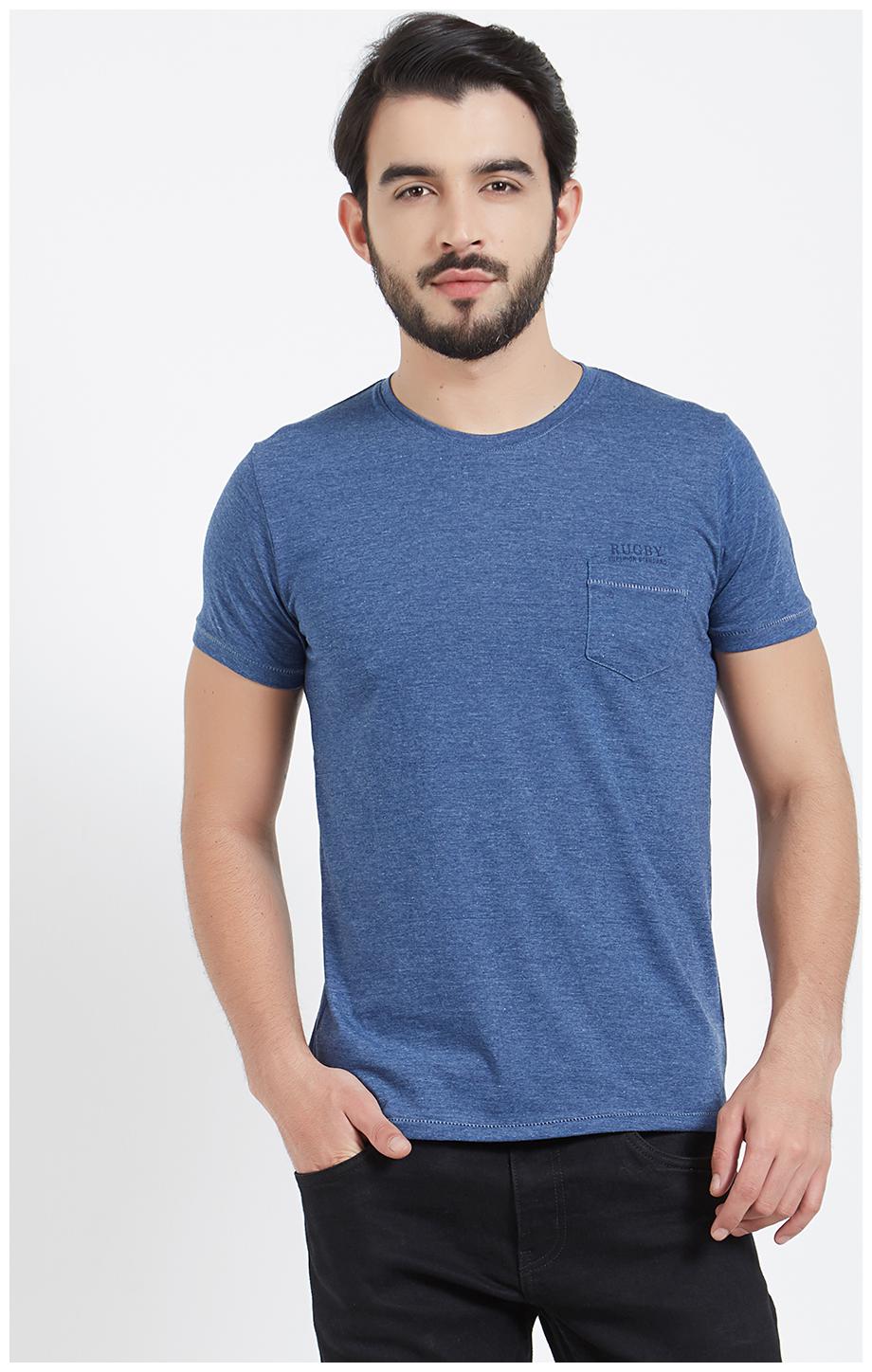 

Rugby Men Blue Slim fit Cotton Round neck T-Shirt - Pack Of 1