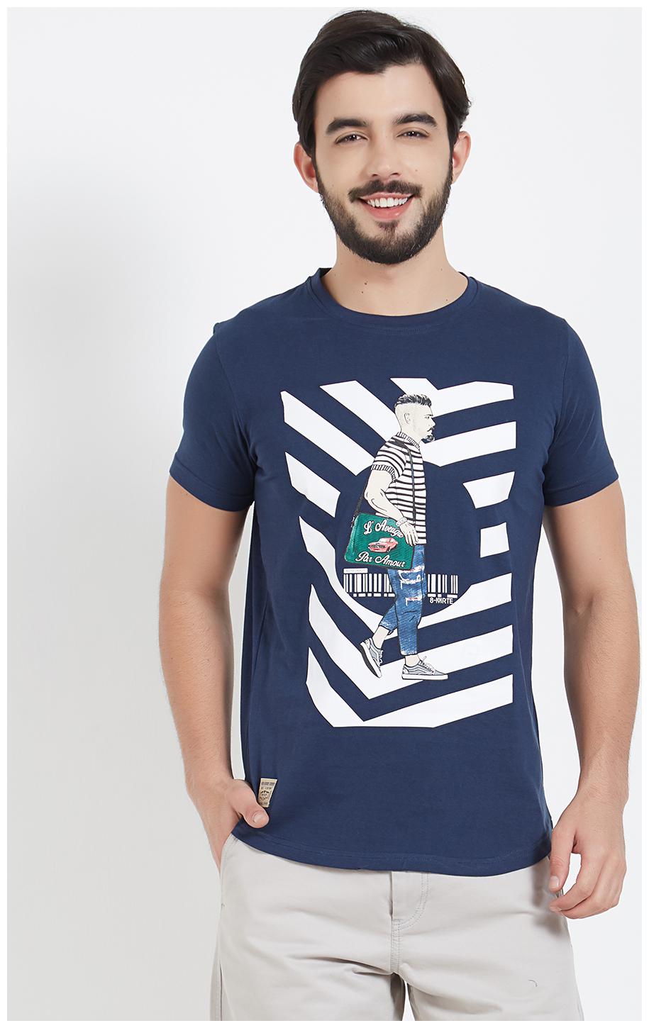 

Rugby Men Blue Slim fit Cotton Round neck T-Shirt - Pack Of 1