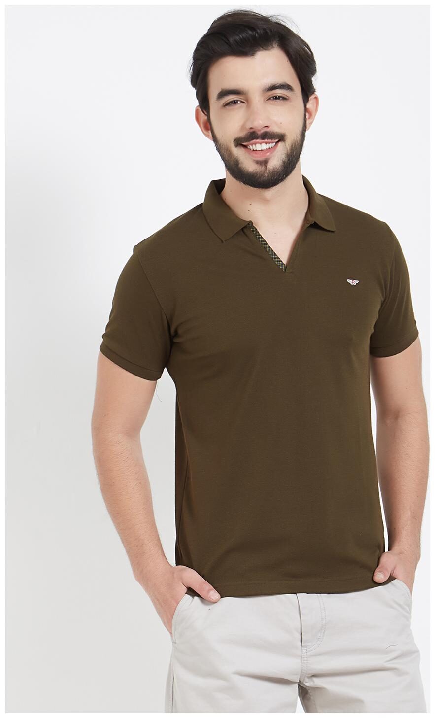 

Rugby Men Brown Slim fit Cotton Henley neck T-Shirt - Pack Of 1