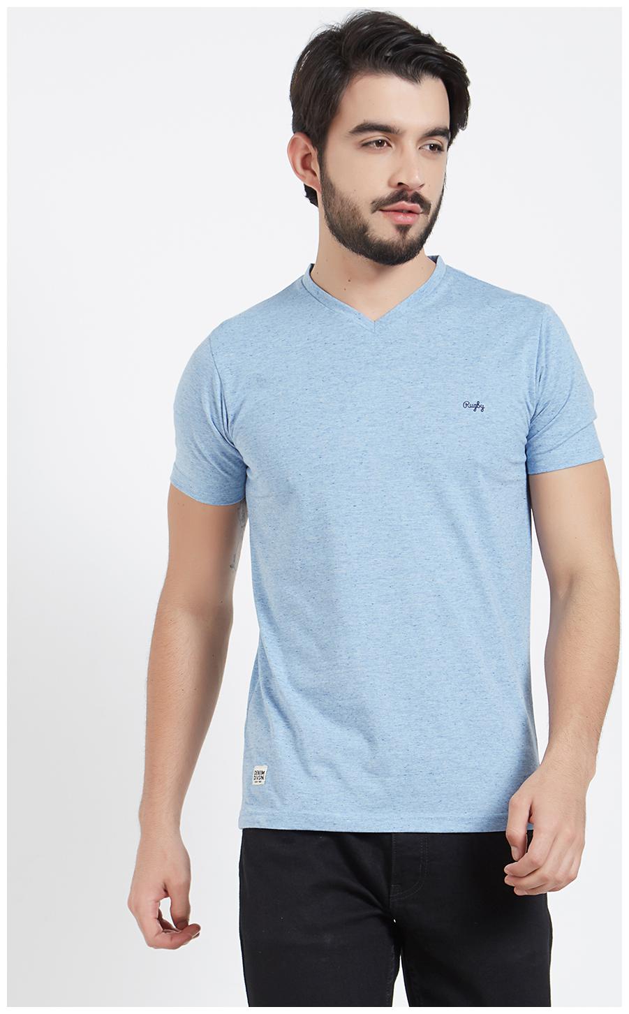 

Rugby Men Blue Slim fit Cotton V neck T-Shirt - Pack Of 1