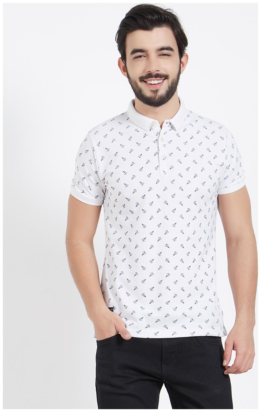 

Rugby Men White Slim fit Cotton Polo collar T-Shirt - Pack Of 1