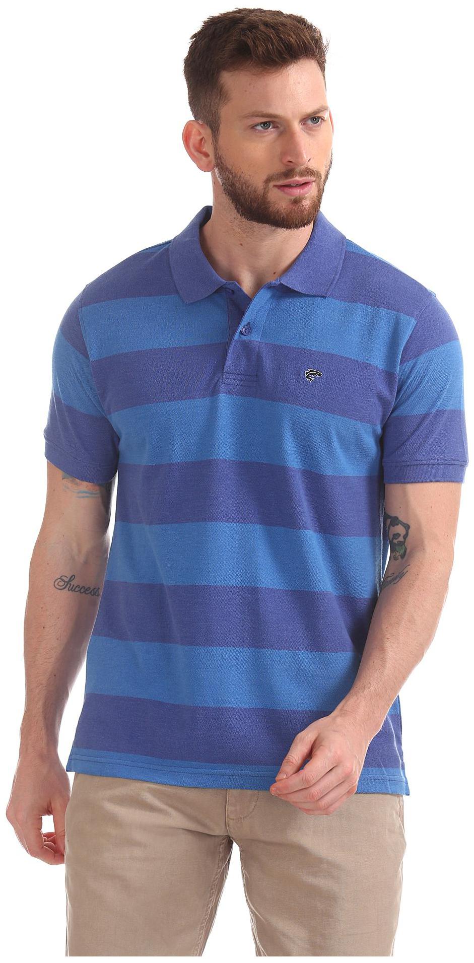 

RUGGERS Men Blue Regular fit Cotton Polo collar T-Shirt - Pack Of 1