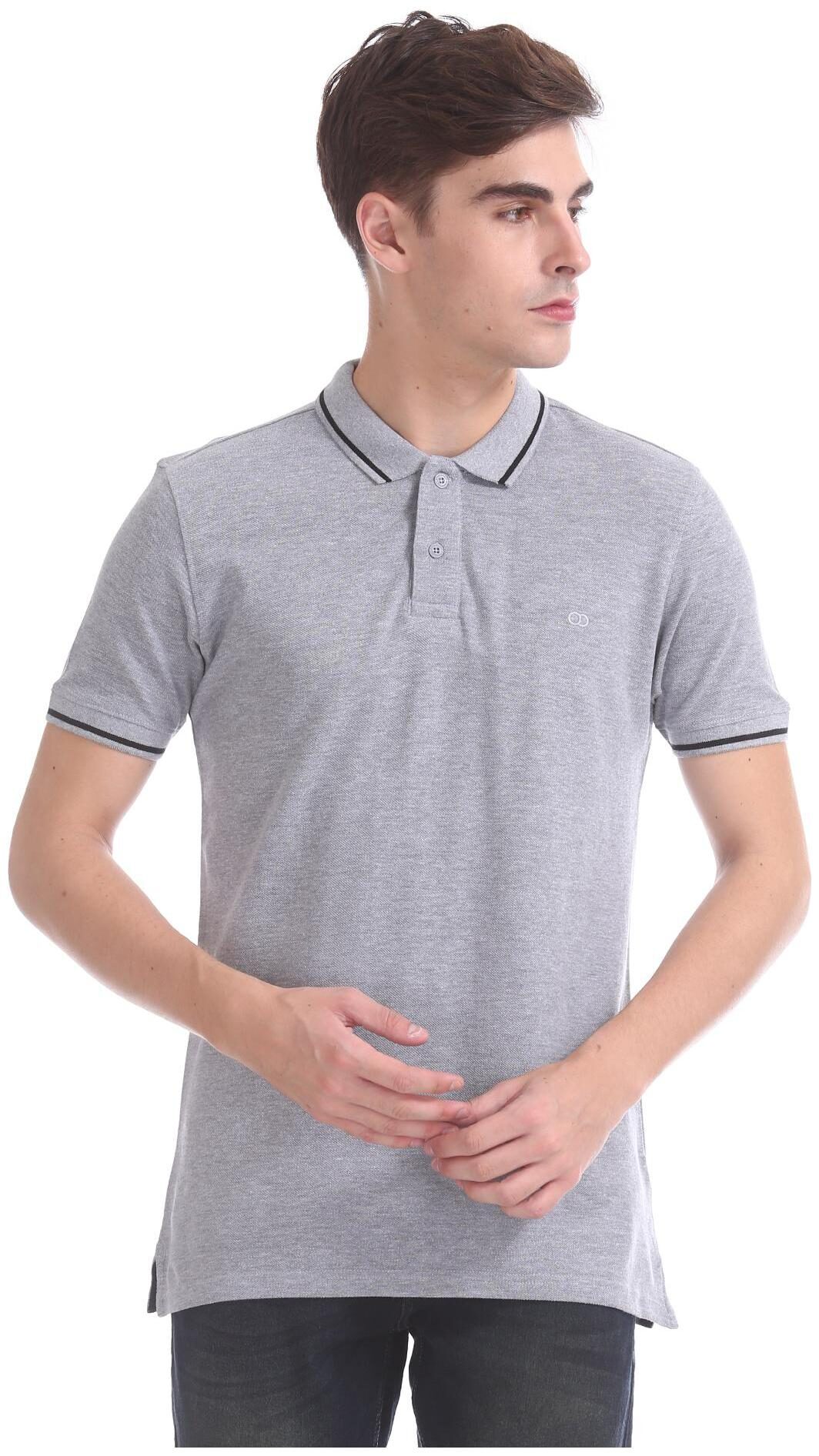 

RUGGERS Men Grey Regular fit Cotton Polo collar T-Shirt - Pack Of 1