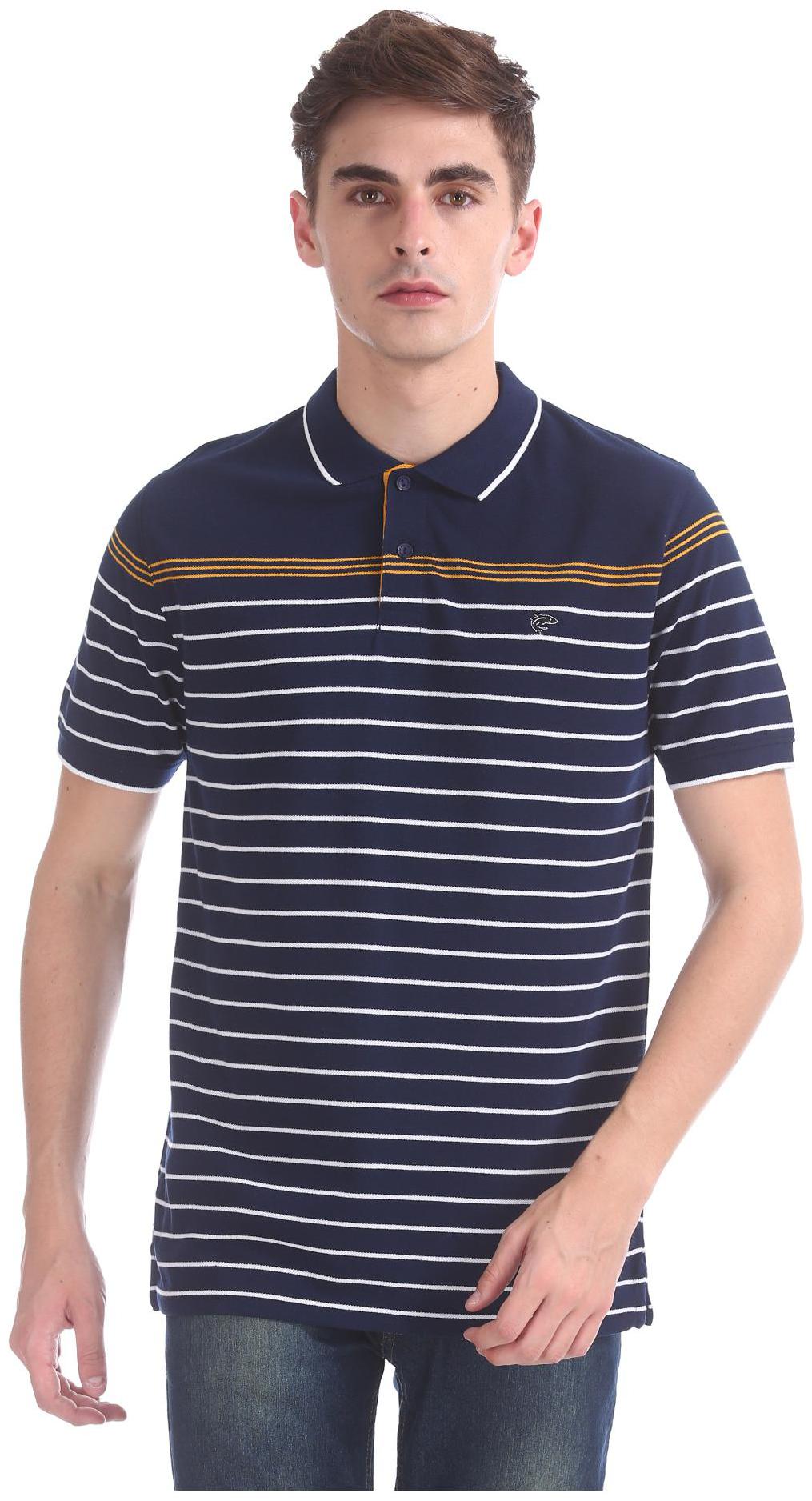 

RUGGERS Men Blue Slim fit Cotton Polo collar T-Shirt - Pack Of 1