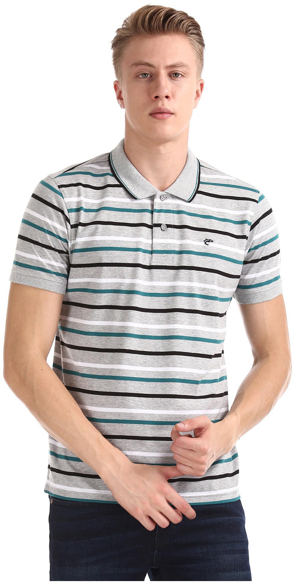 

RUGGERS Men Grey Regular fit Cotton Polo collar T-Shirt - Pack Of 1