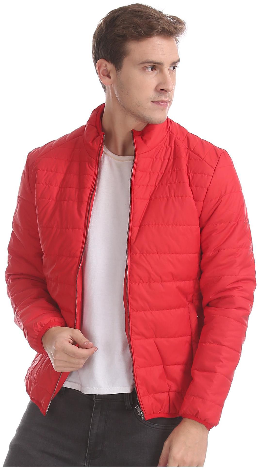 

RUGGERS Men Red Solid Quilted jacket