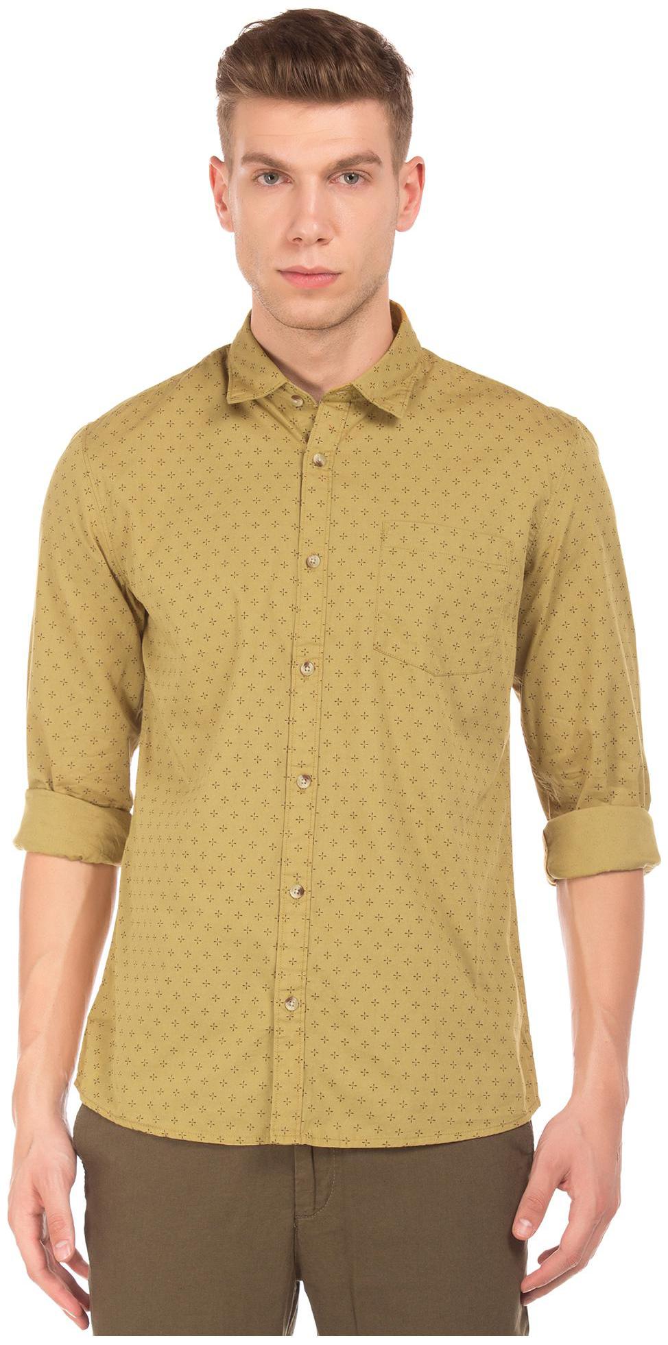 

RUGGERS Men Brown Printed Regular Fit Casual Shirt