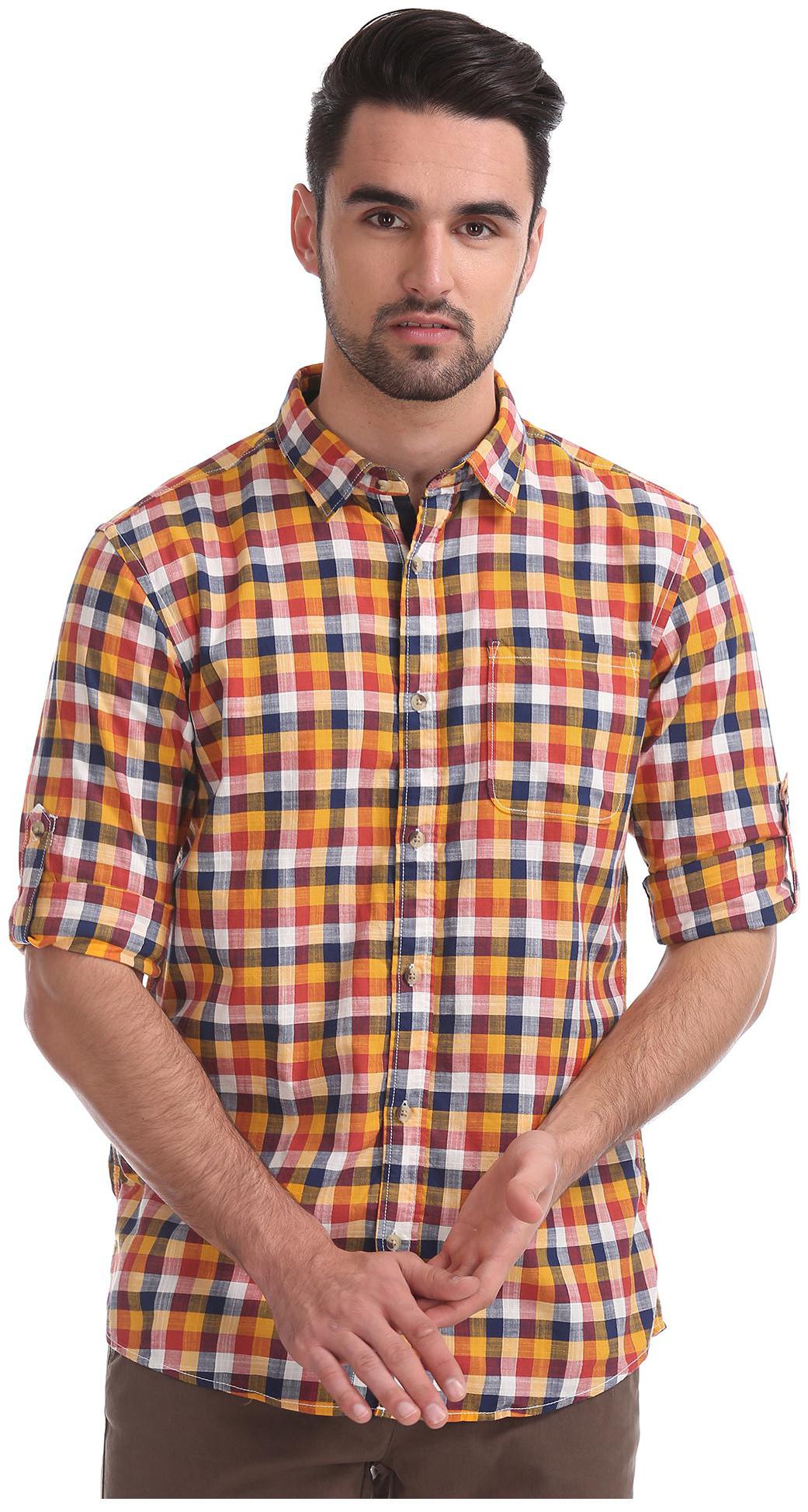

RUGGERS Men Multi Checked Regular Fit Casual Shirt