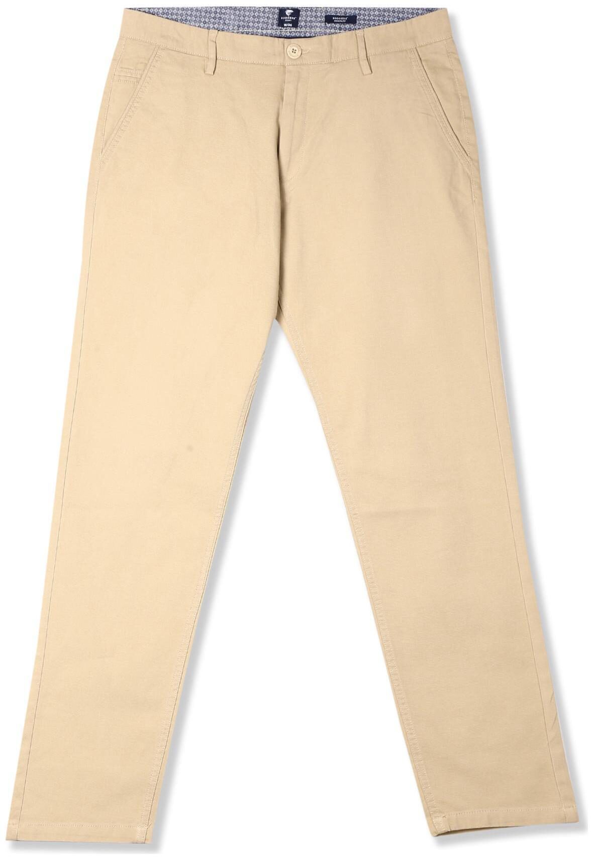 

RUGGERS Men Brown Solid Slim fit Regular trousers