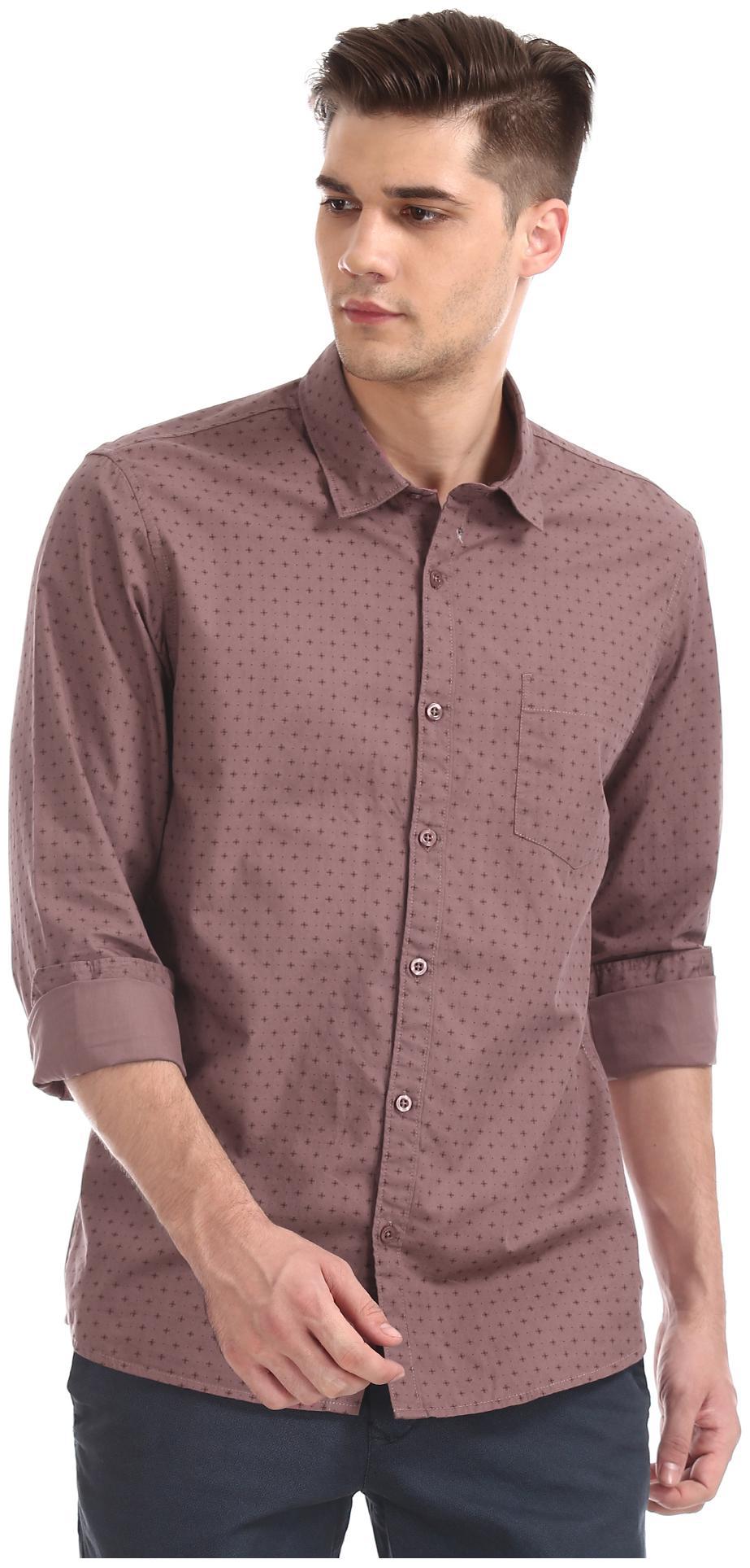

RUGGERS Men Red Printed Regular Fit Casual Shirt