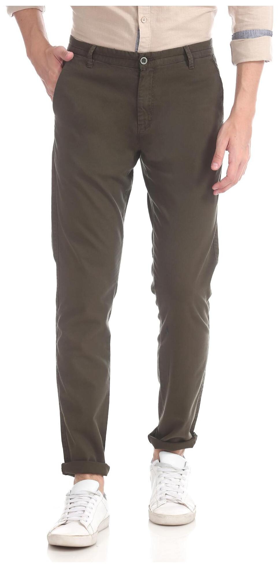 

RUGGERS Men Green Textured Slim fit Regular trousers