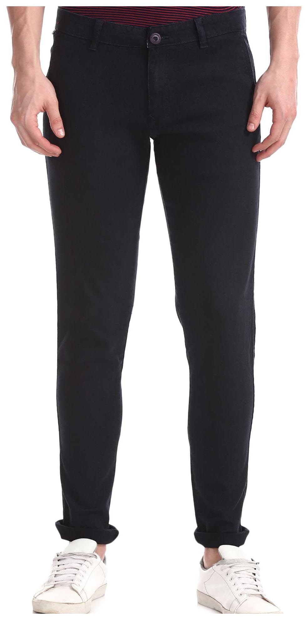 

RUGGERS Men Blue Solid Slim fit Regular trousers
