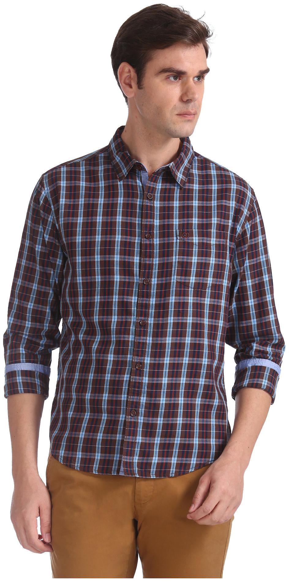 

RUGGERS Men Multi Checked Slim Fit Casual Shirt