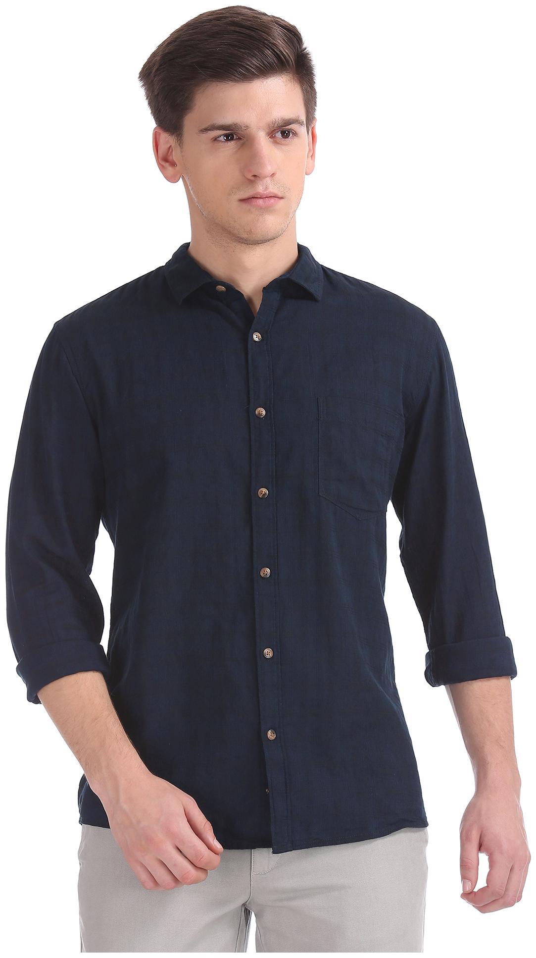 

RUGGERS Men Black Checked Regular Fit Casual Shirt