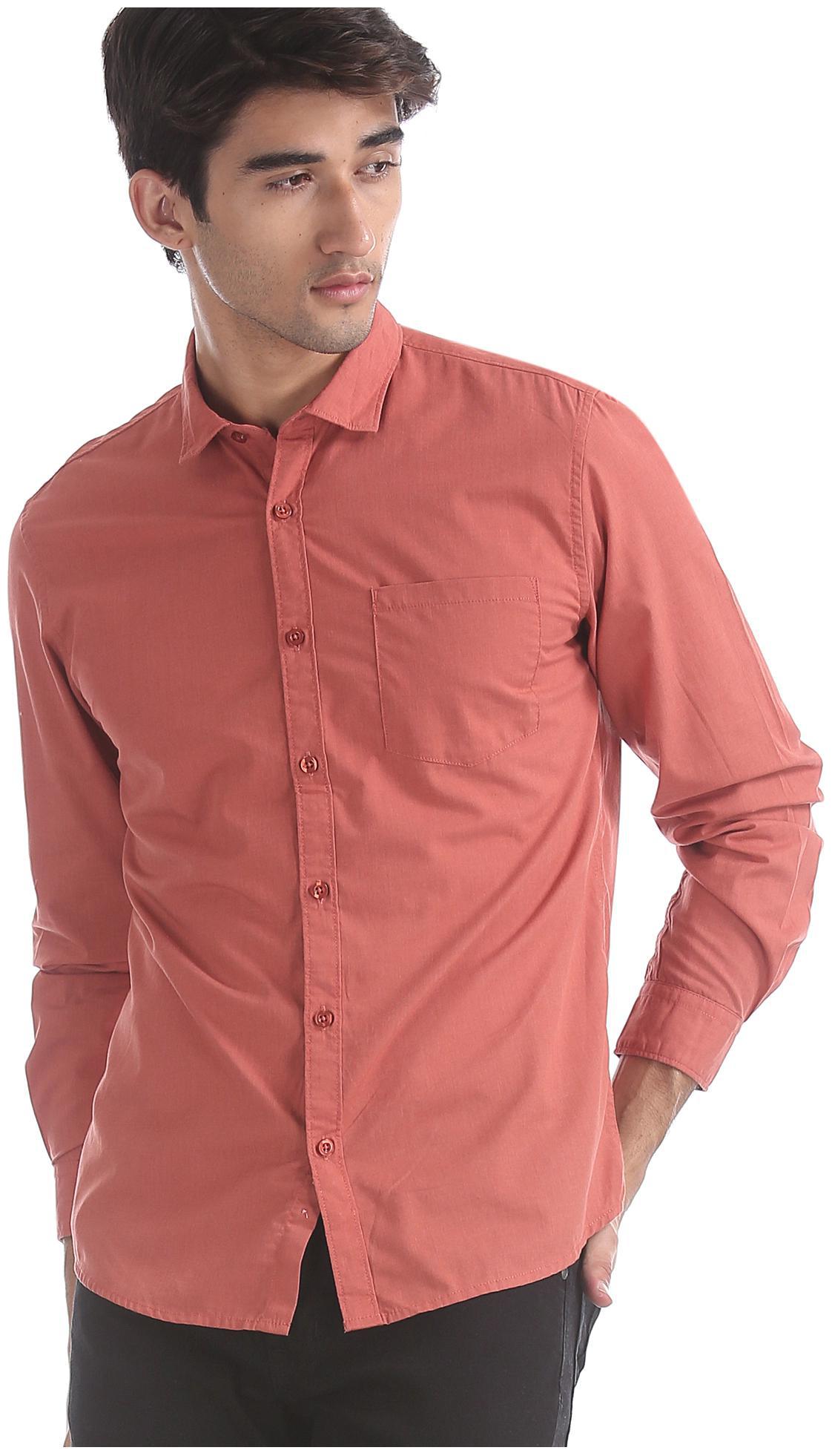 

RUGGERS Men Regular fit Formal Shirt - Orange