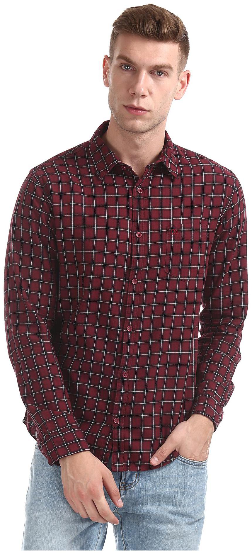

RUGGERS Men Regular fit Formal Shirt - Red