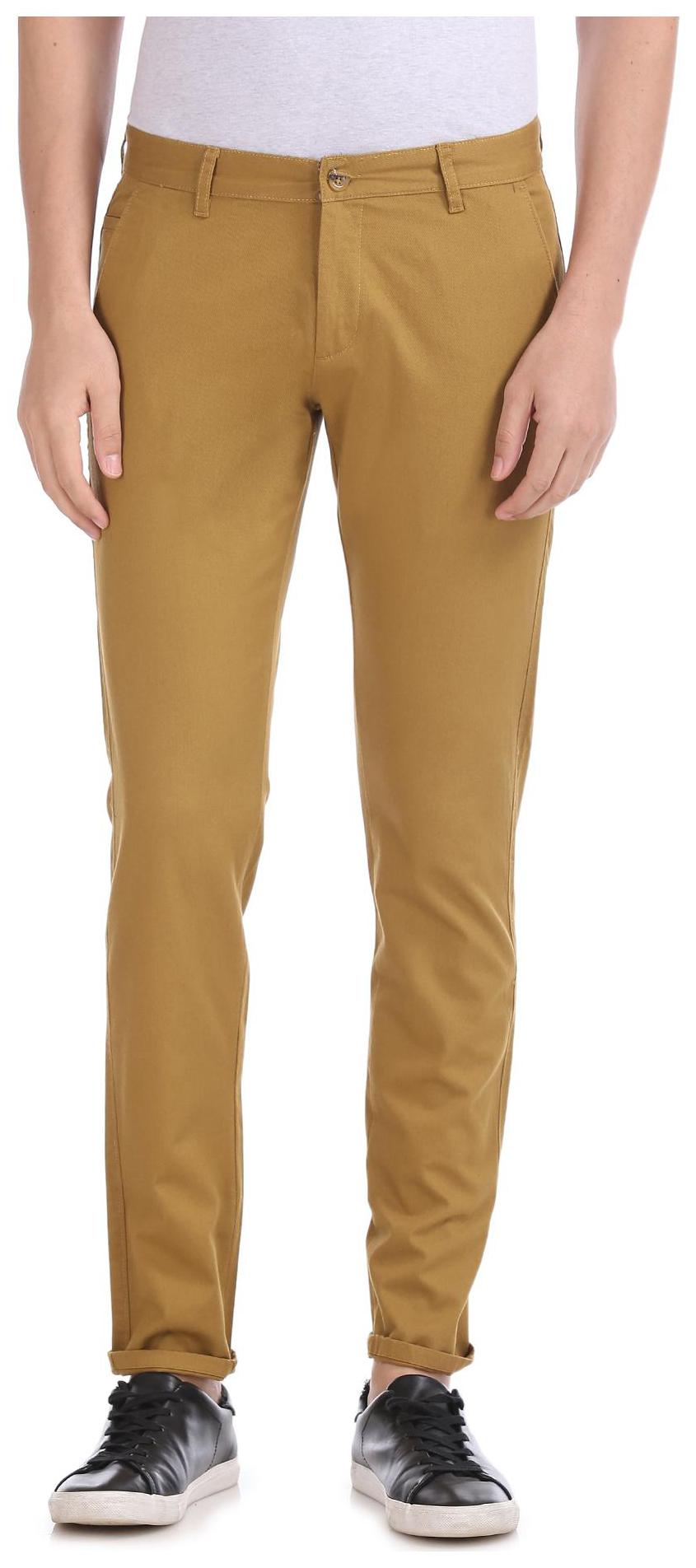 

RUGGERS Men Brown Textured Slim fit Regular trousers