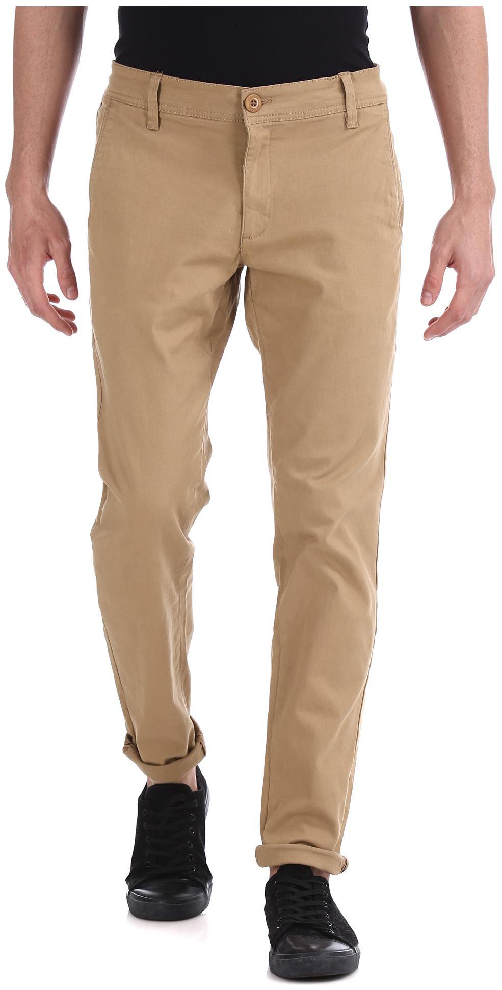 

RUGGERS Men Brown Solid Slim fit Regular trousers