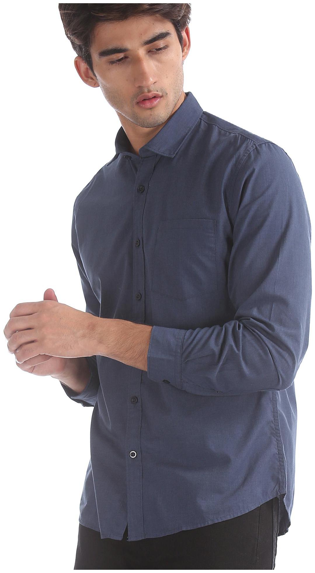 

RUGGERS Men Regular fit Formal Shirt - Blue