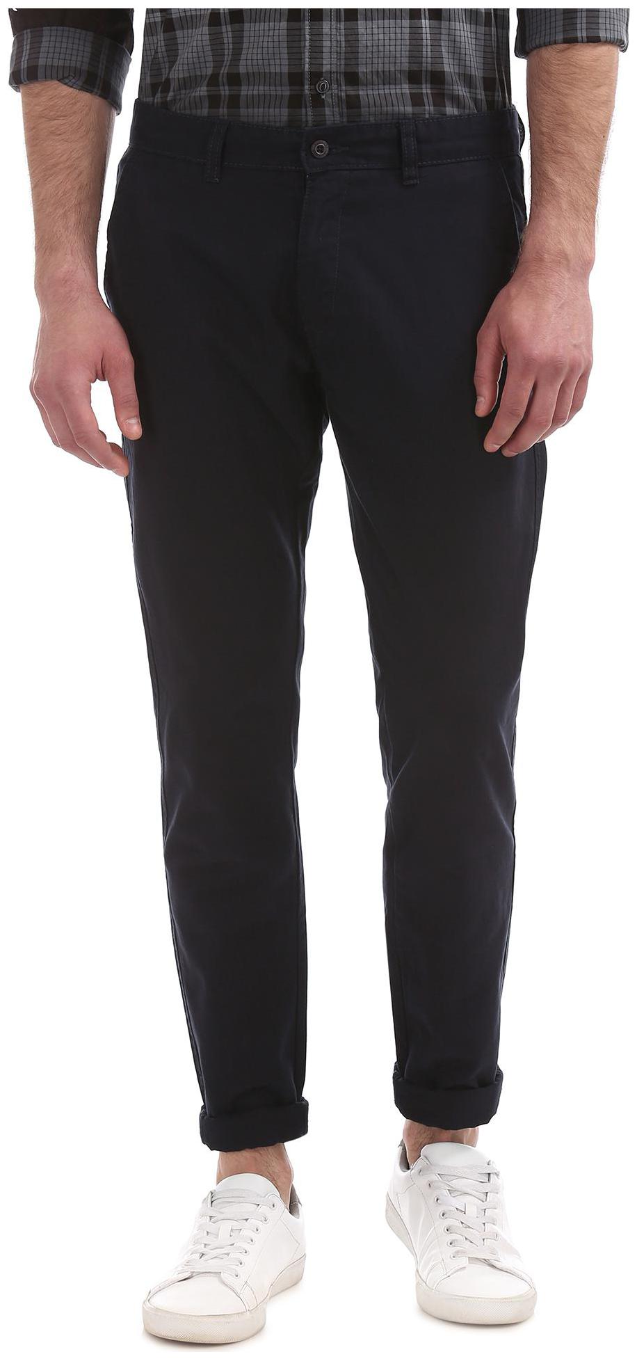 

RUGGERS Men Blue Solid Slim fit Regular trousers