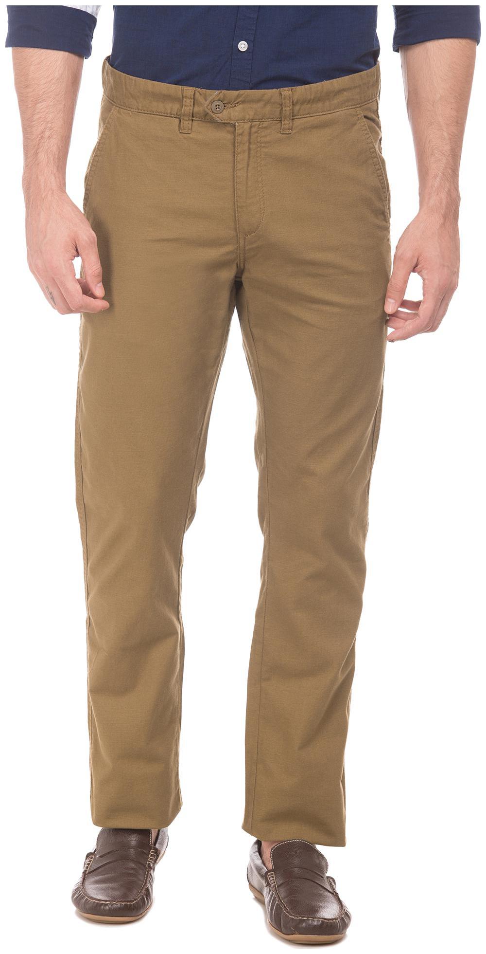 

RUGGERS Men Brown Solid Slim fit Regular trousers