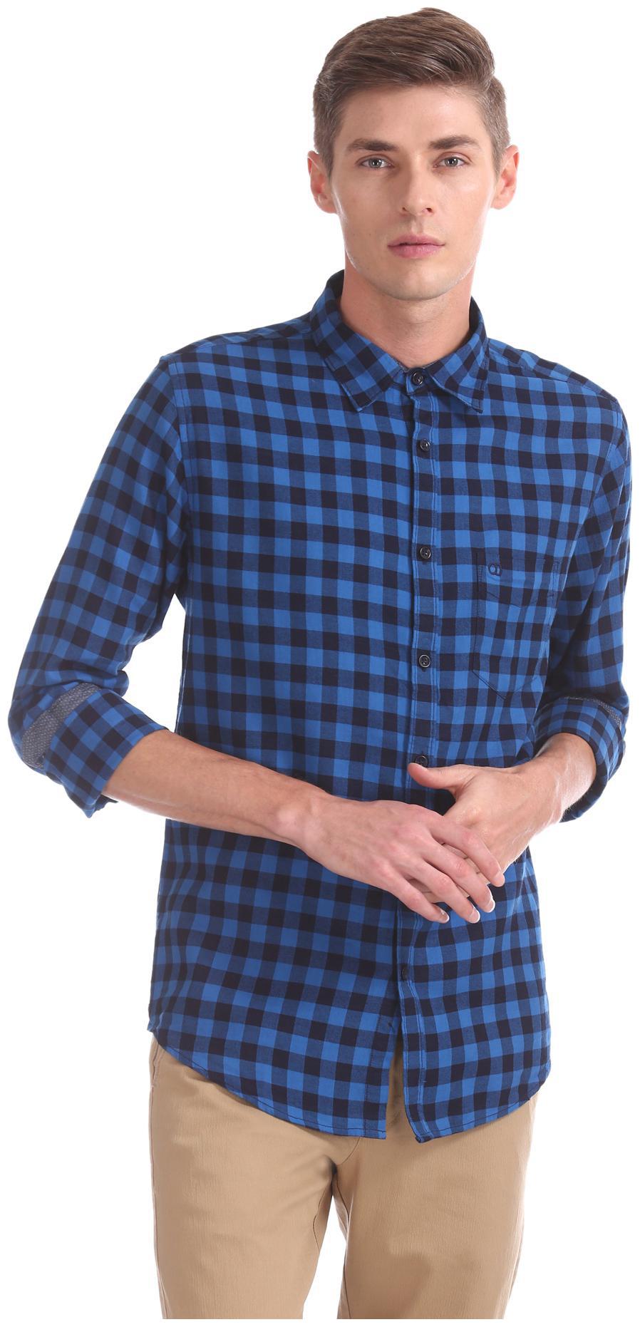 

RUGGERS Men Multi Checked Slim Fit Casual Shirt