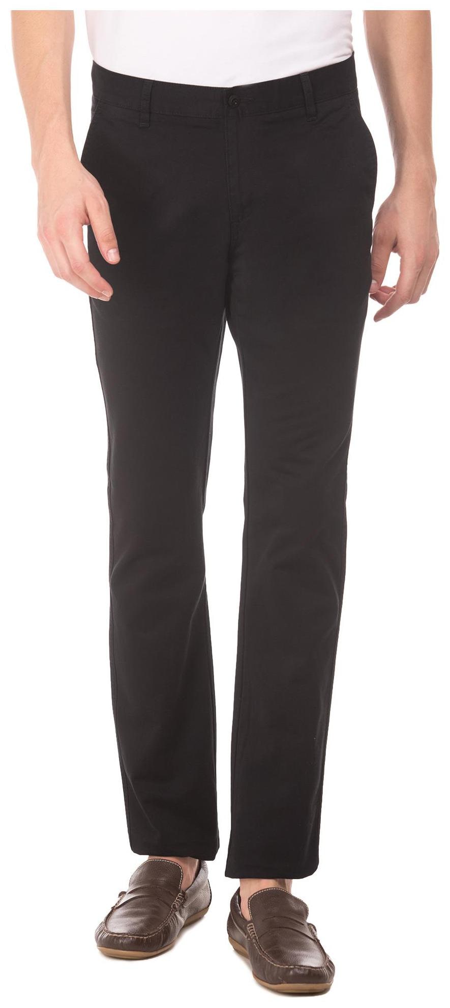 

RUGGERS Men Black Solid Slim fit Regular trousers
