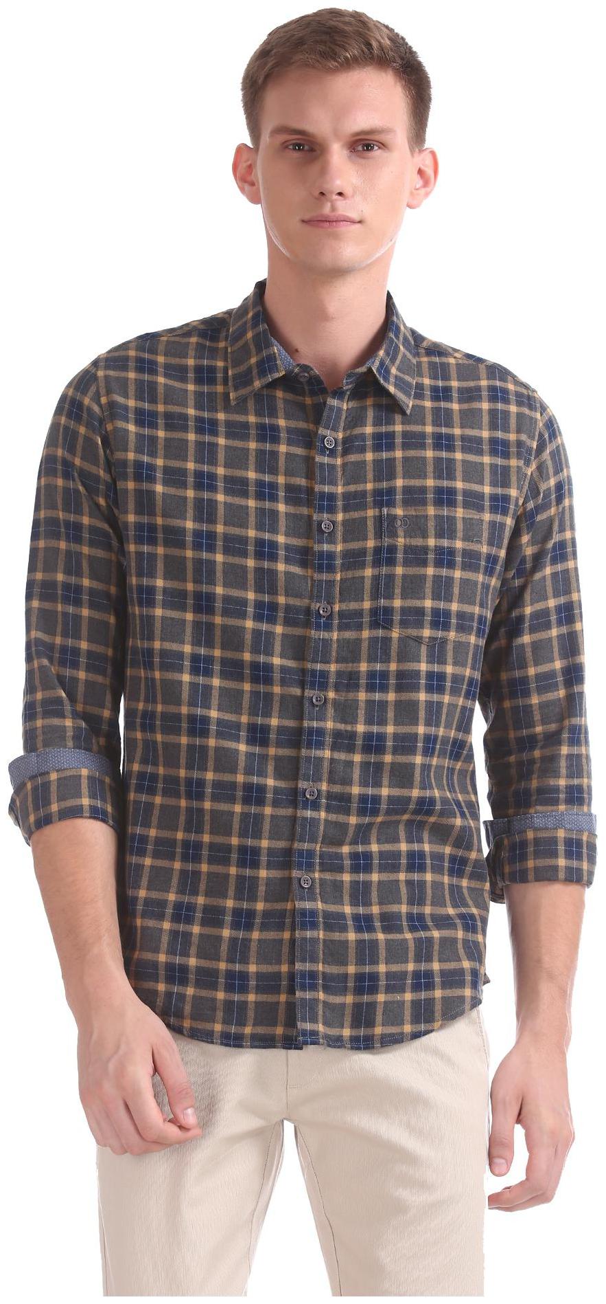 

RUGGERS Men Multi Checked Slim Fit Casual Shirt