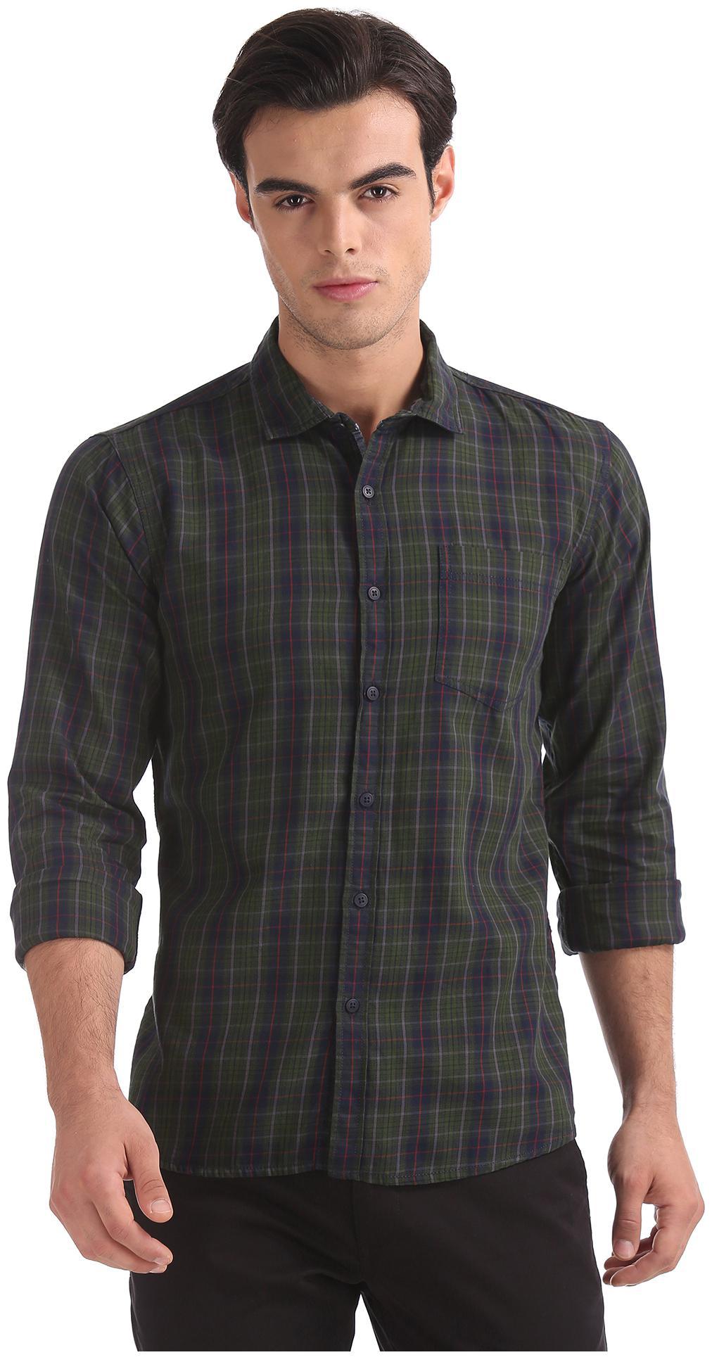 

RUGGERS Men Multi Checked Regular Fit Casual Shirt