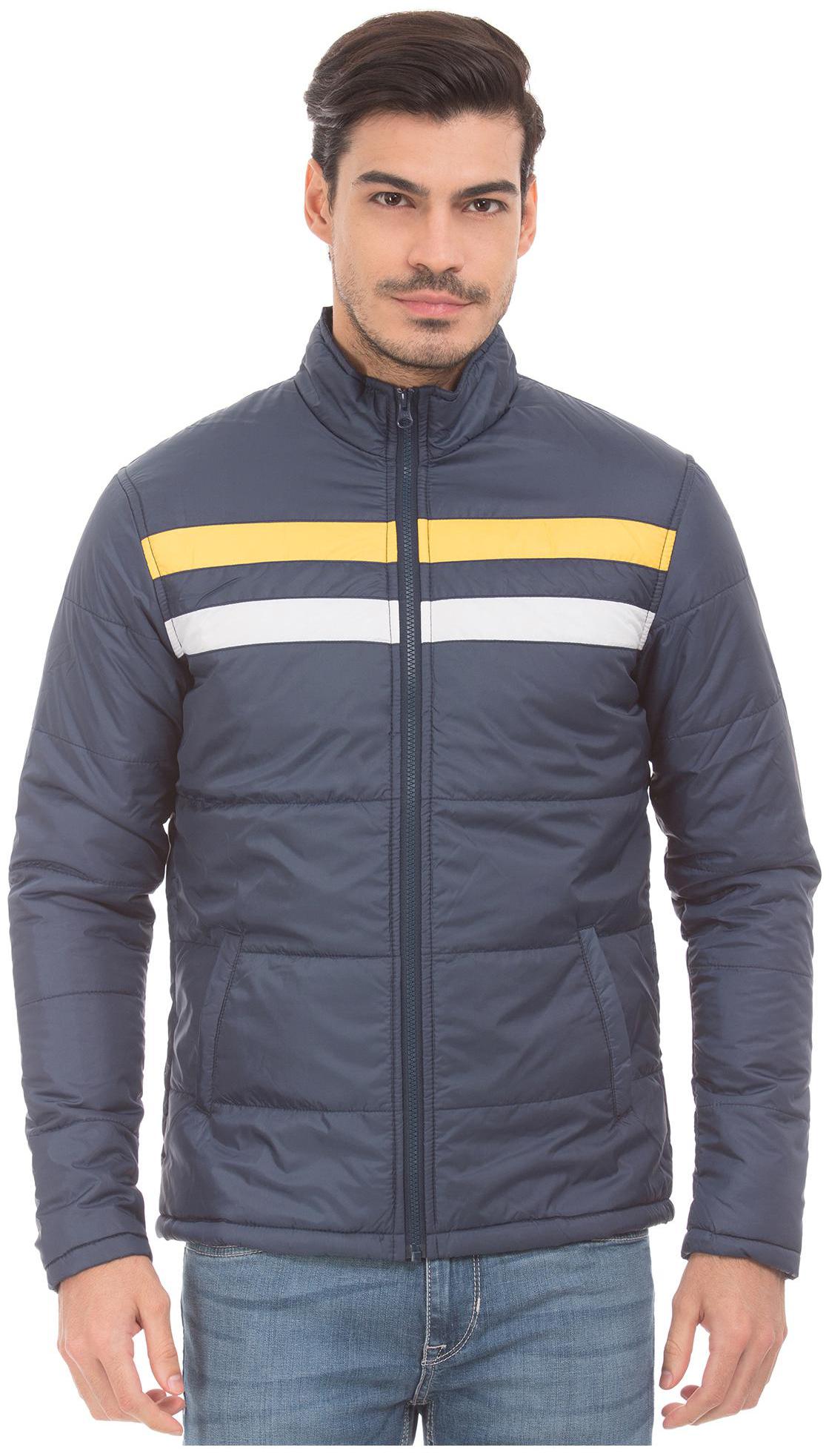 

RUGGERS Men Blue Solid Quilted jacket