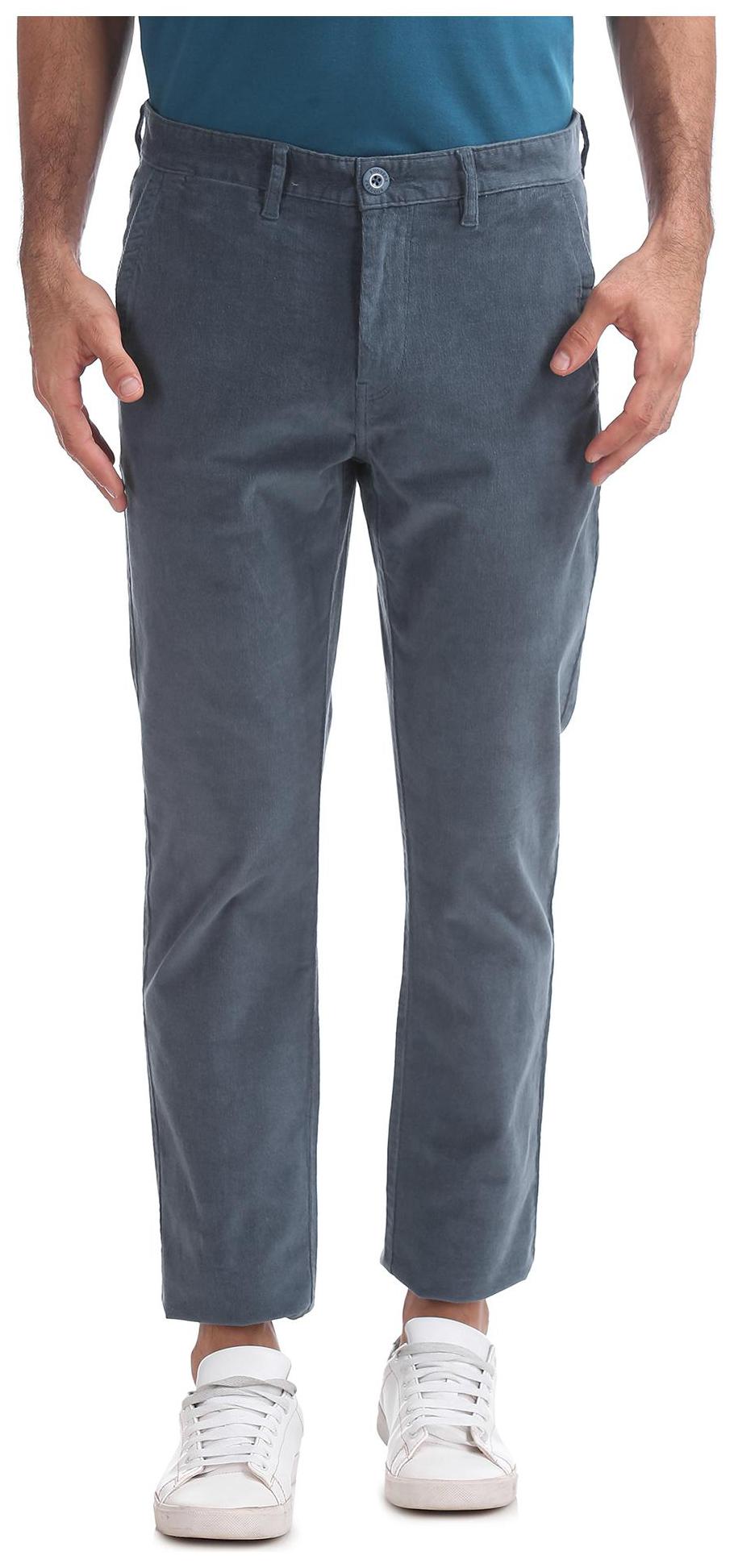 

RUGGERS Men Blue Solid Regular fit Regular trousers