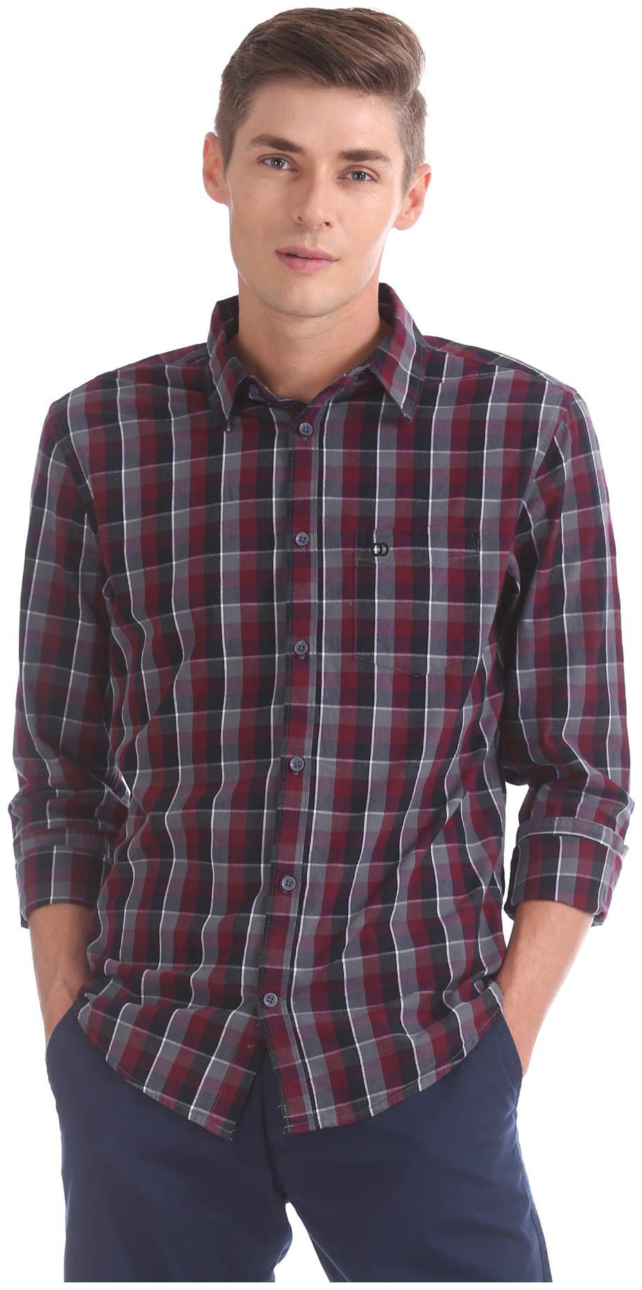 

RUGGERS Men Multi Checked Slim Fit Casual Shirt