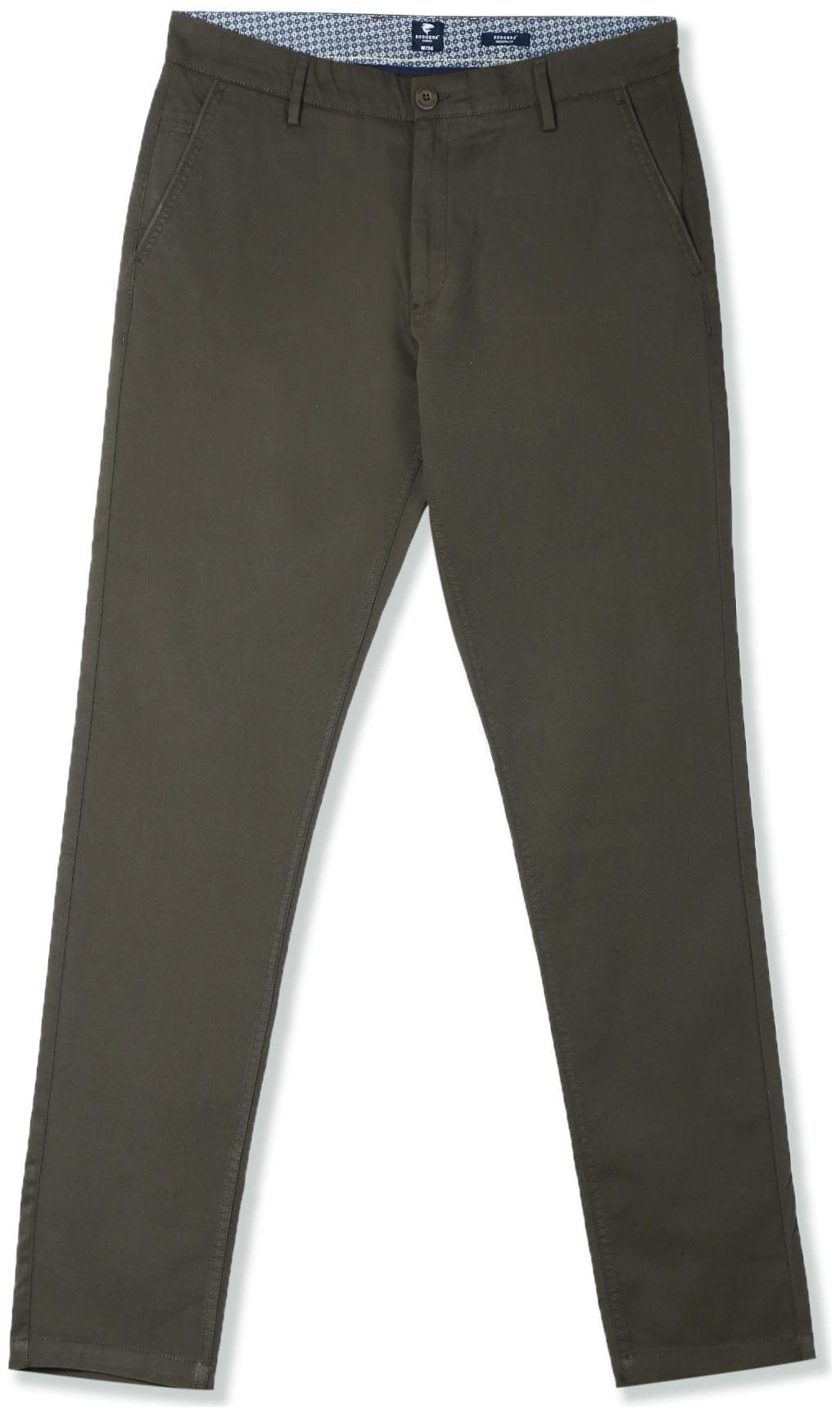 

RUGGERS Men Green Solid Slim fit Regular trousers