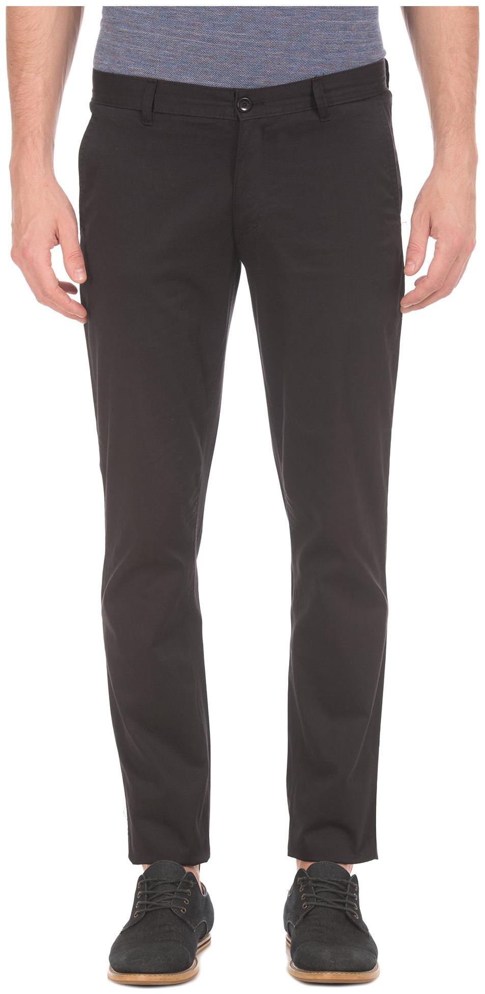 

RUGGERS Men Black Solid Slim fit Regular trousers
