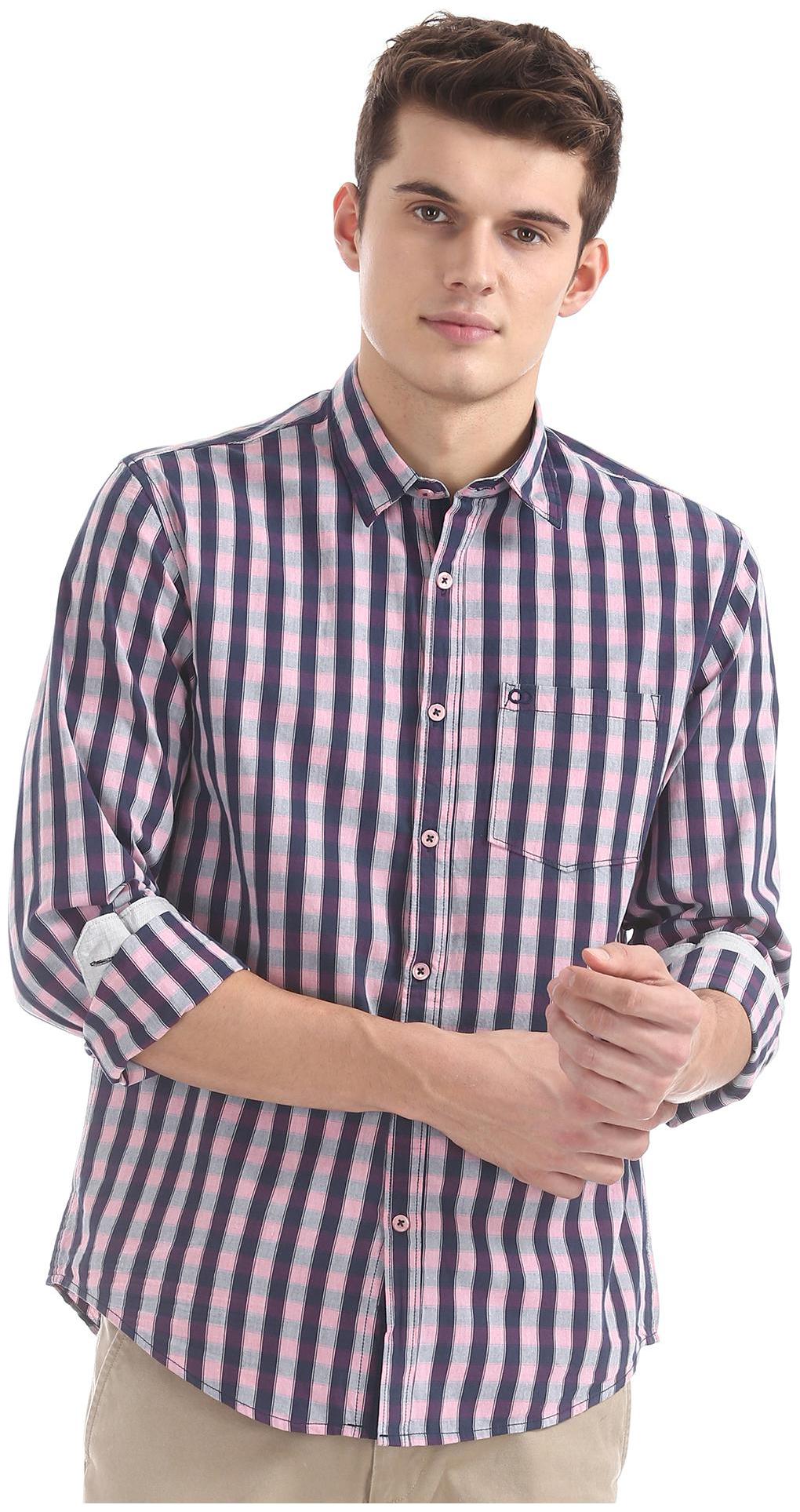 

RUGGERS Men Multi Checked Regular Fit Casual Shirt