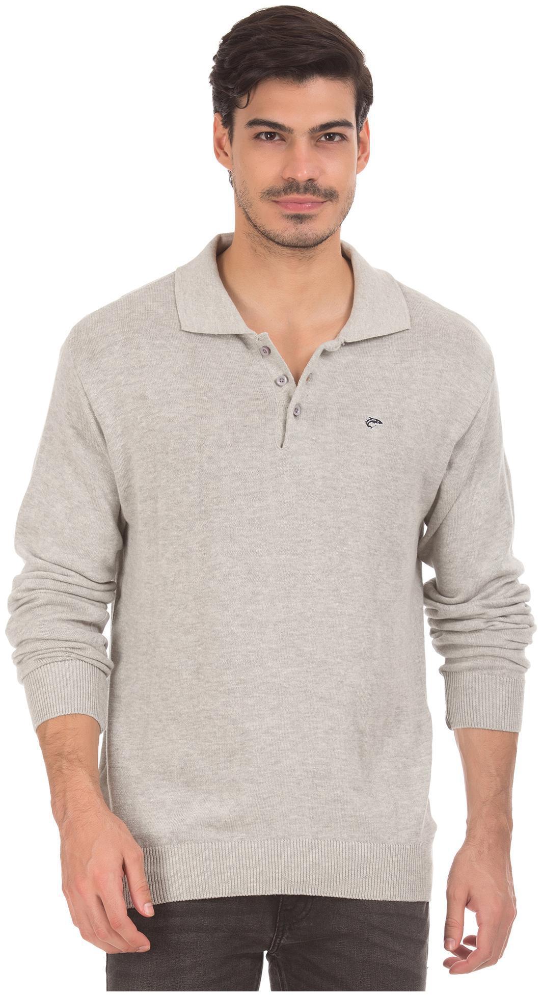

RUGGERS Men Grey Shawl collar Pullover