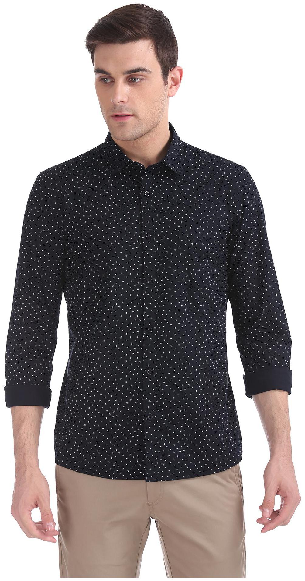 

RUGGERS Men Regular fit Formal Shirt - Black
