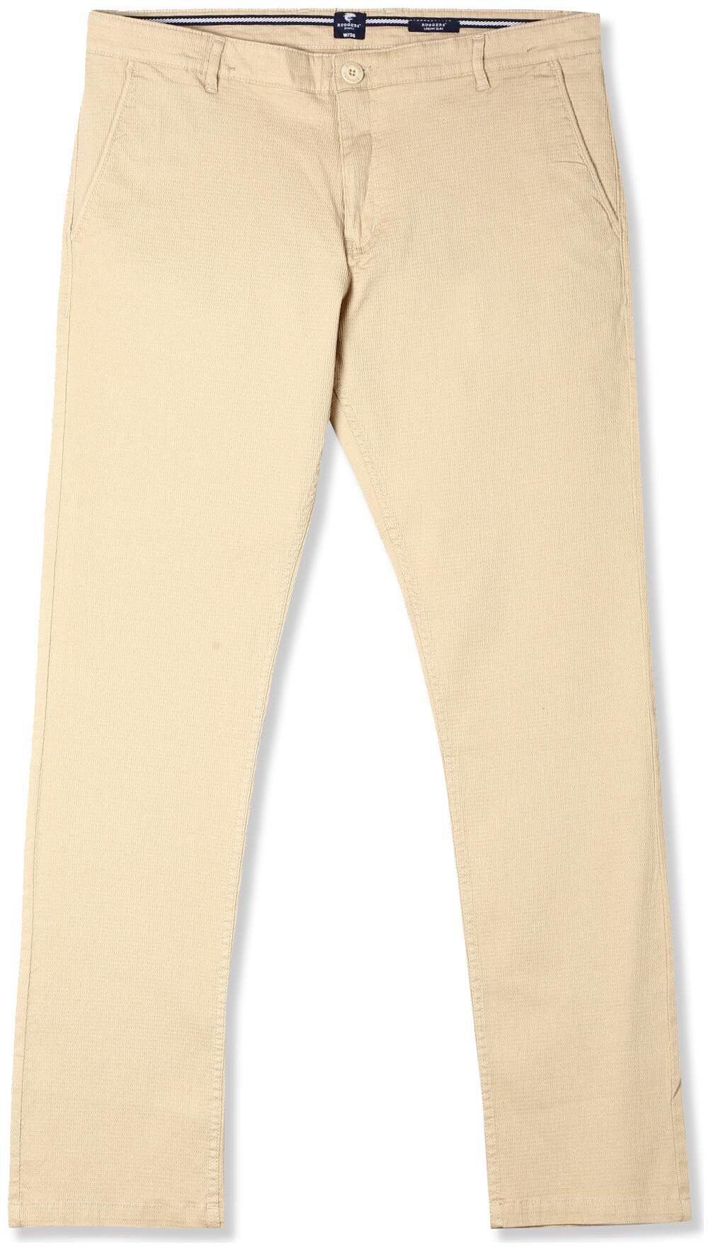 

RUGGERS Men Beige Solid Slim fit Regular trousers
