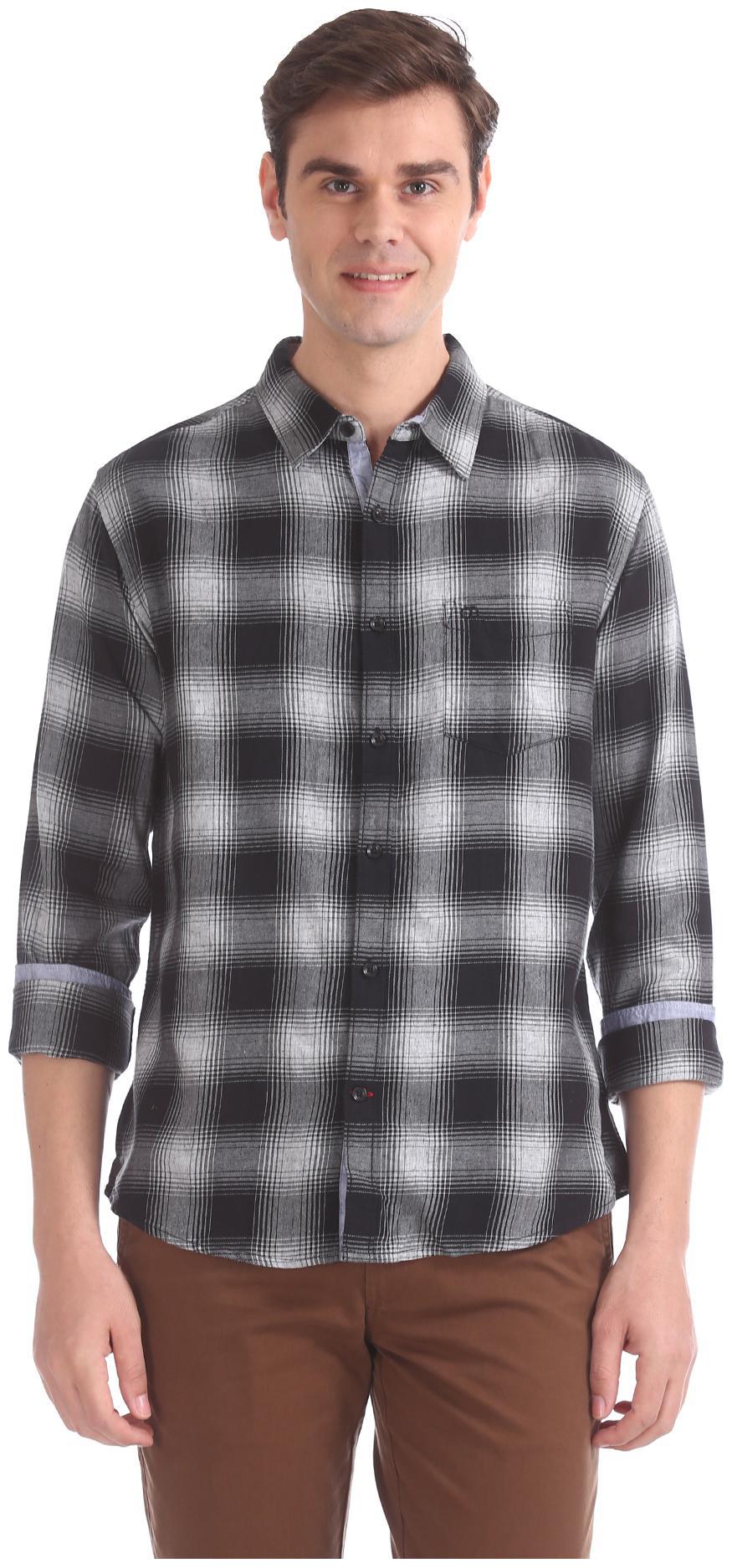 

RUGGERS Men Multi Checked Slim Fit Casual Shirt