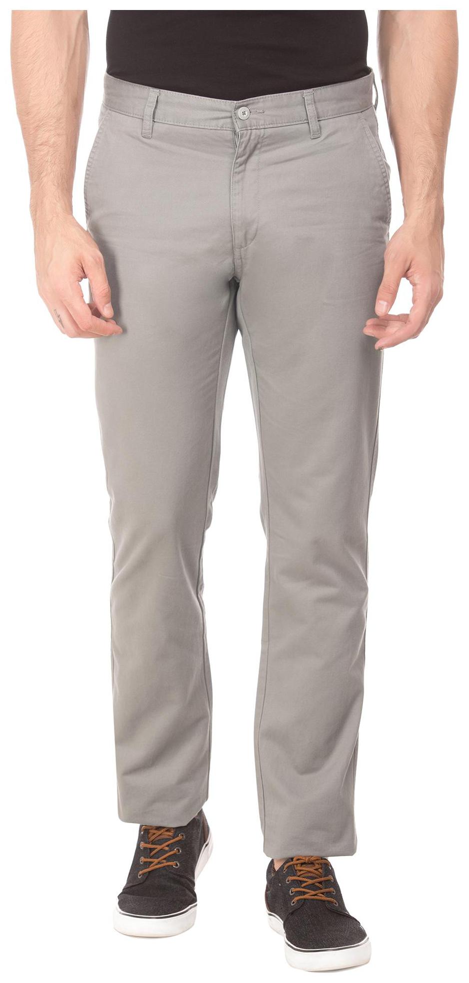 

RUGGERS Men Grey Solid Slim fit Regular trousers