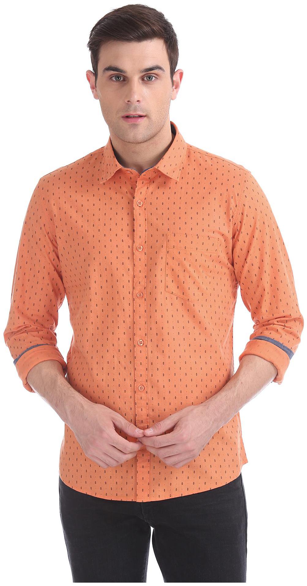 

RUGGERS Men Regular fit Formal Shirt - Orange