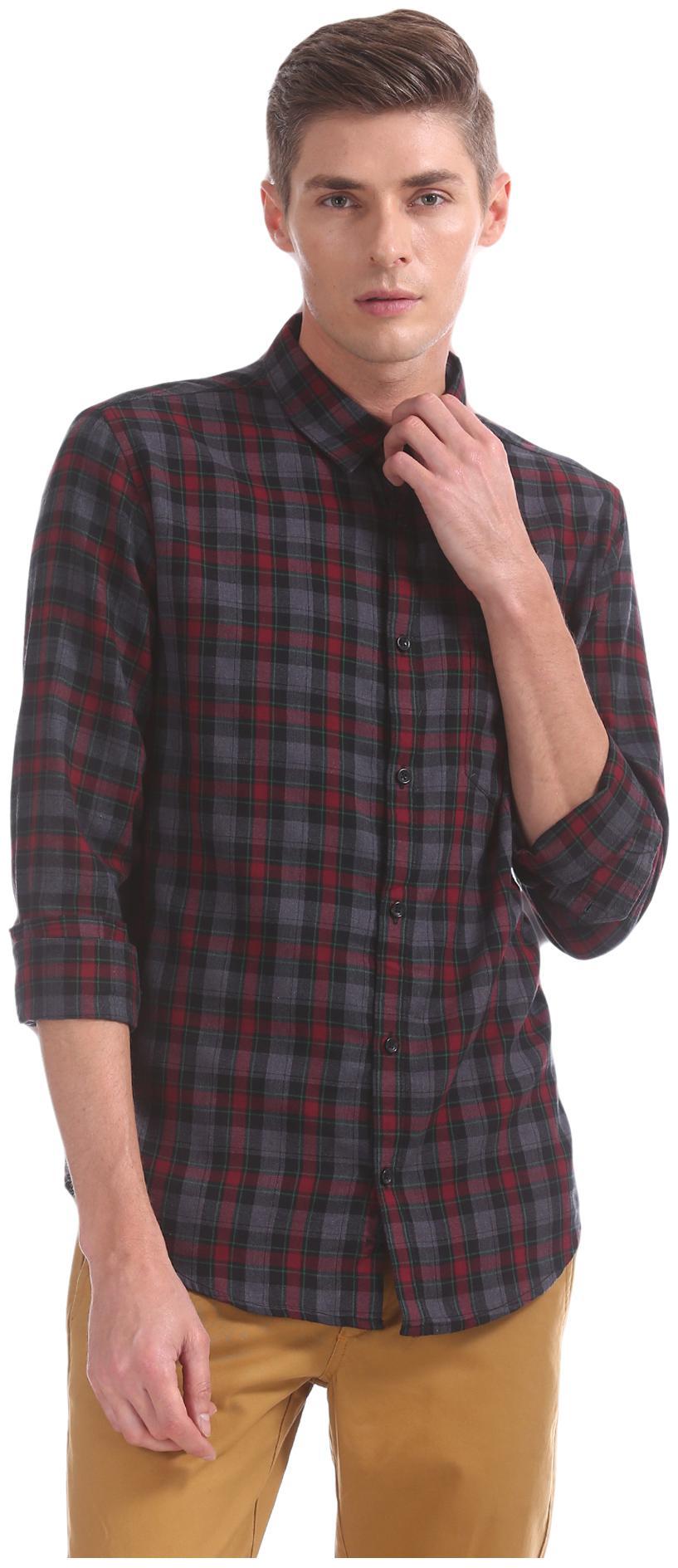 

RUGGERS Men Multi Checked Slim Fit Casual Shirt