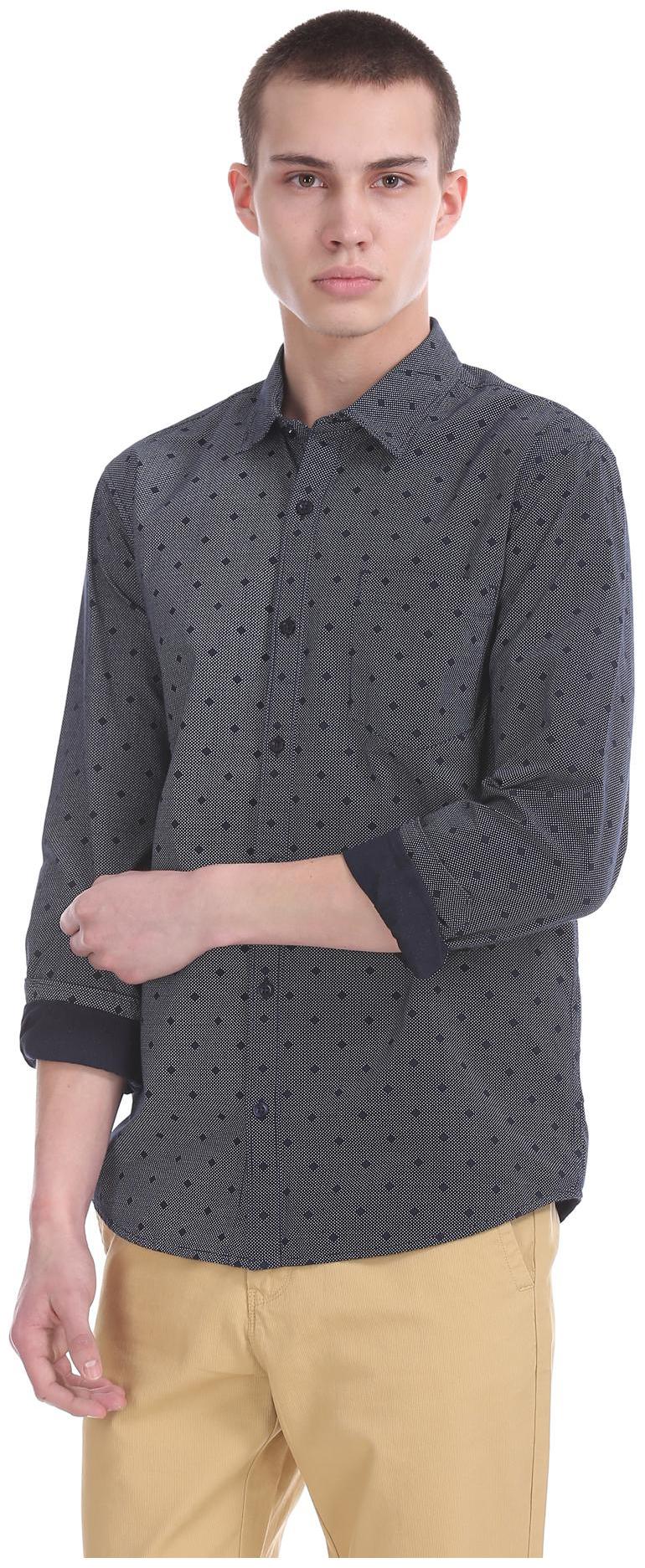 

RUGGERS Men Black Printed Regular Fit Casual Shirt