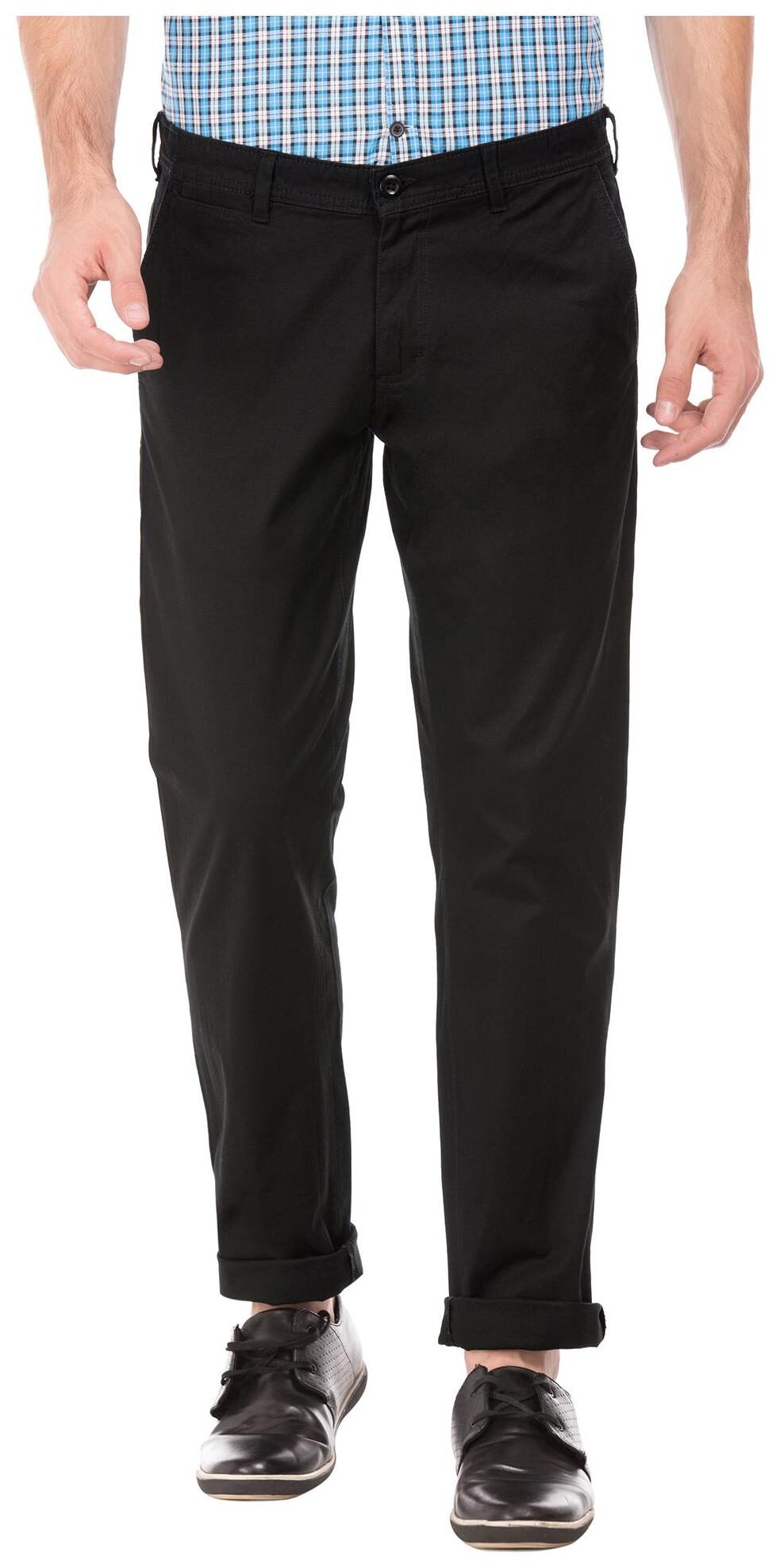 

RUGGERS Men Solid Regular Fit Formal Trouser - Black