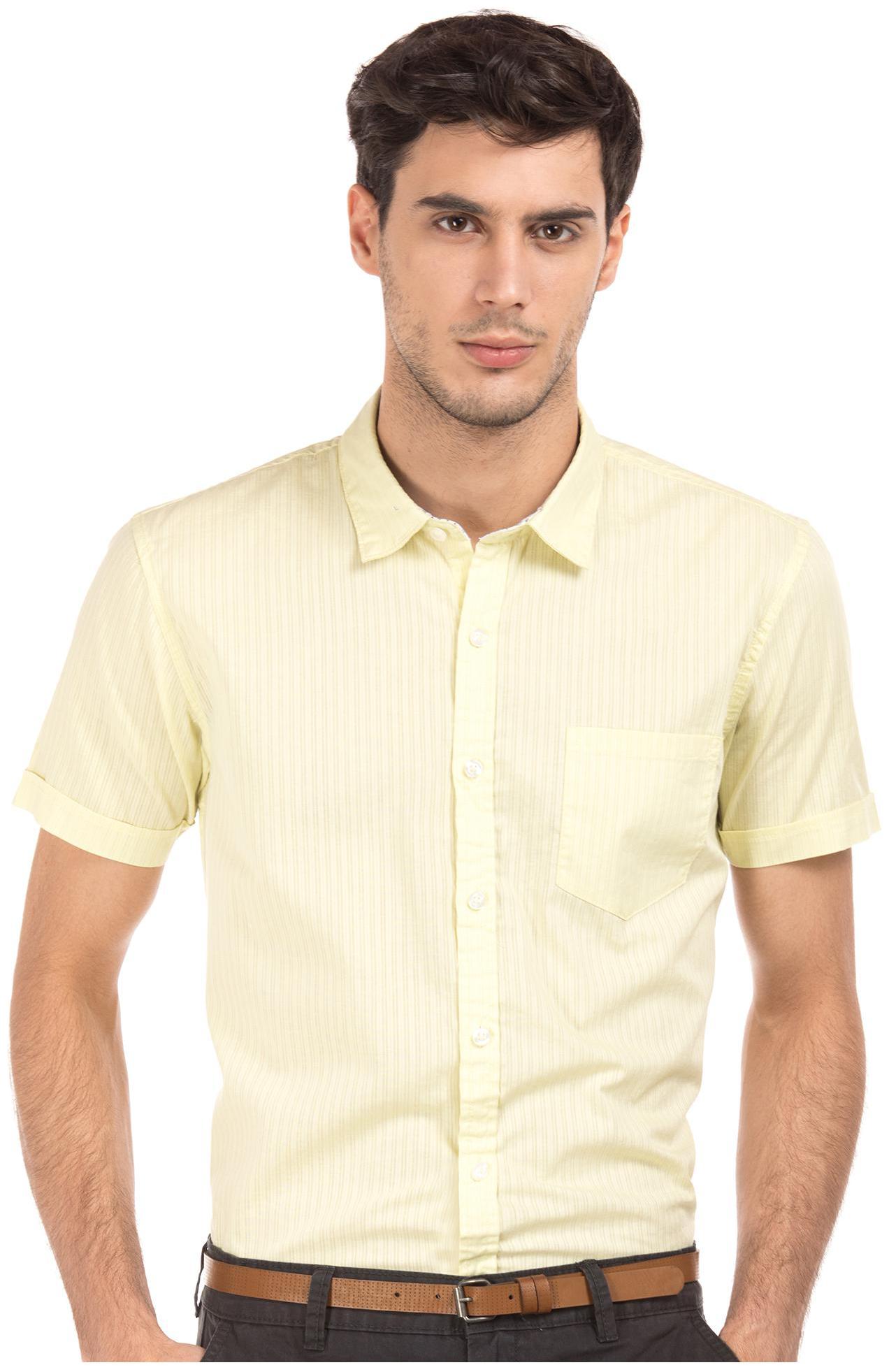 

RUGGERS Men Yellow Checked Regular Fit Casual Shirt