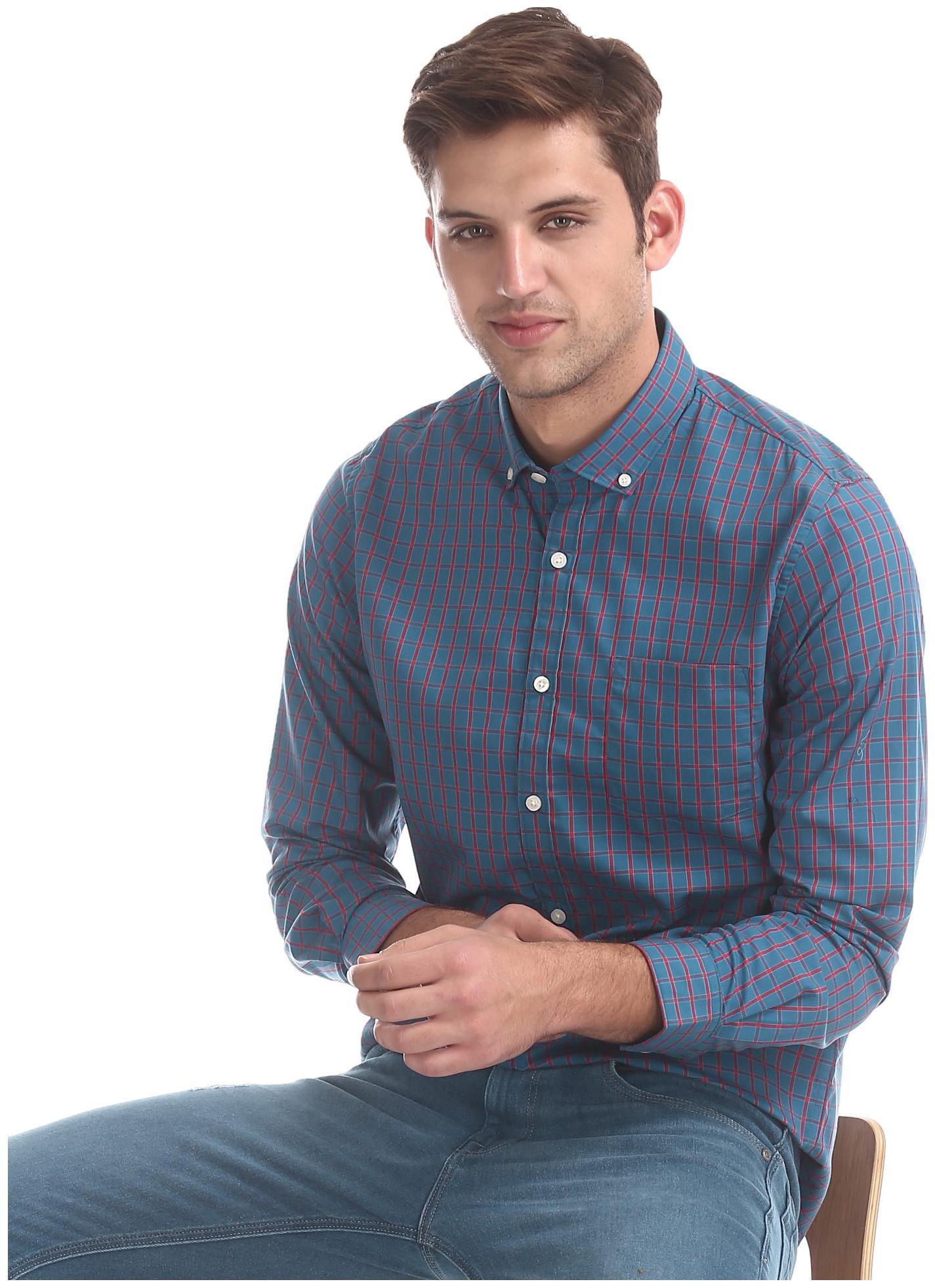 

RUGGERS Men Regular fit Formal Shirt - Blue