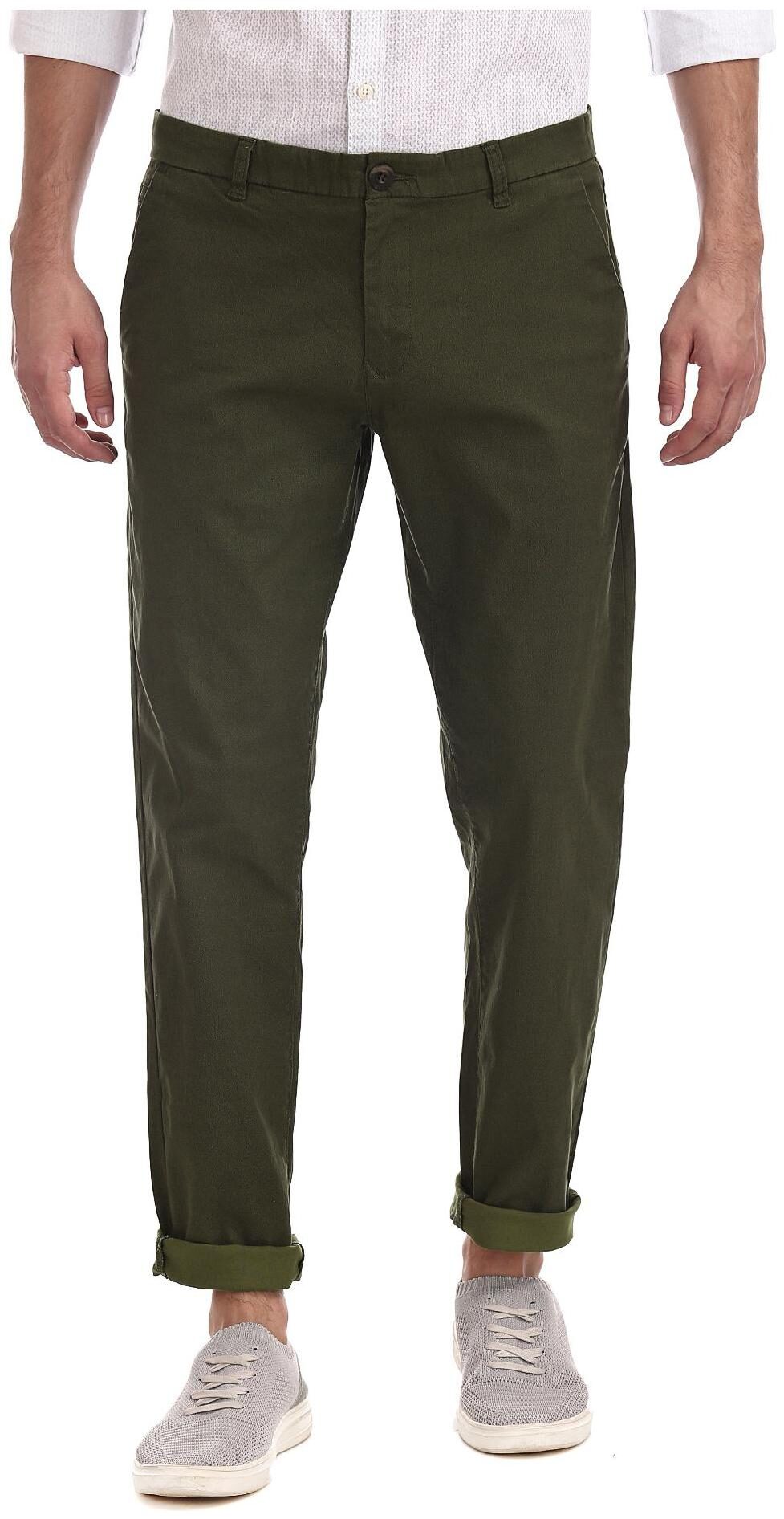 

RUGGERS Men Green Printed Slim fit Regular trousers