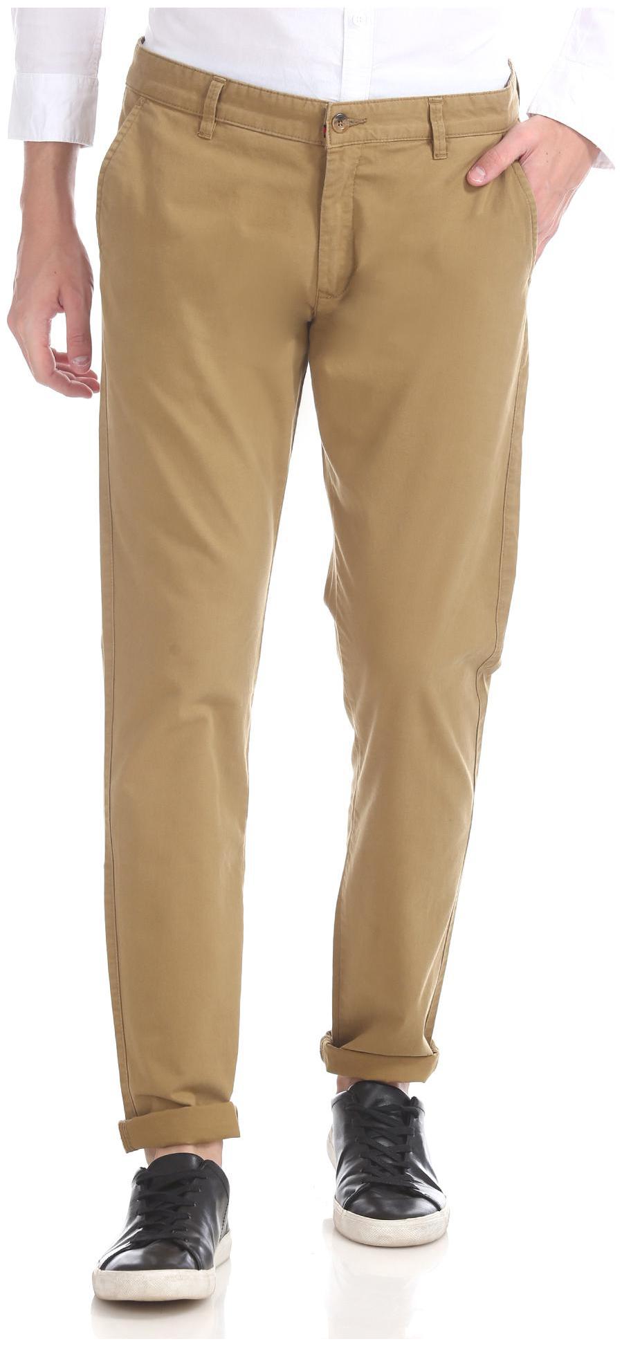

RUGGERS Men Brown Solid Slim fit Regular trousers