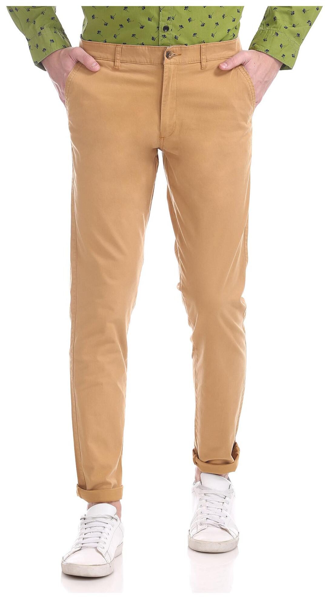 

RUGGERS Men Brown Solid Slim fit Regular trousers