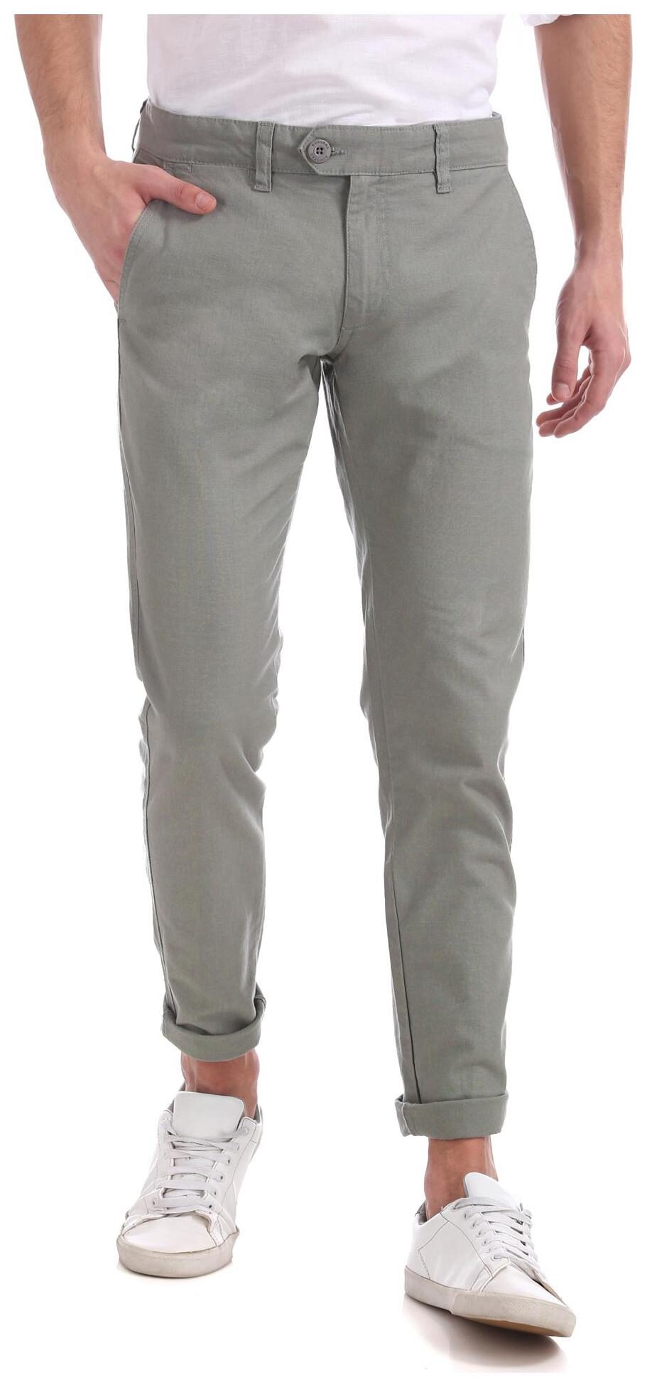 

RUGGERS Men Solid Slim Fit Formal Trouser - Grey